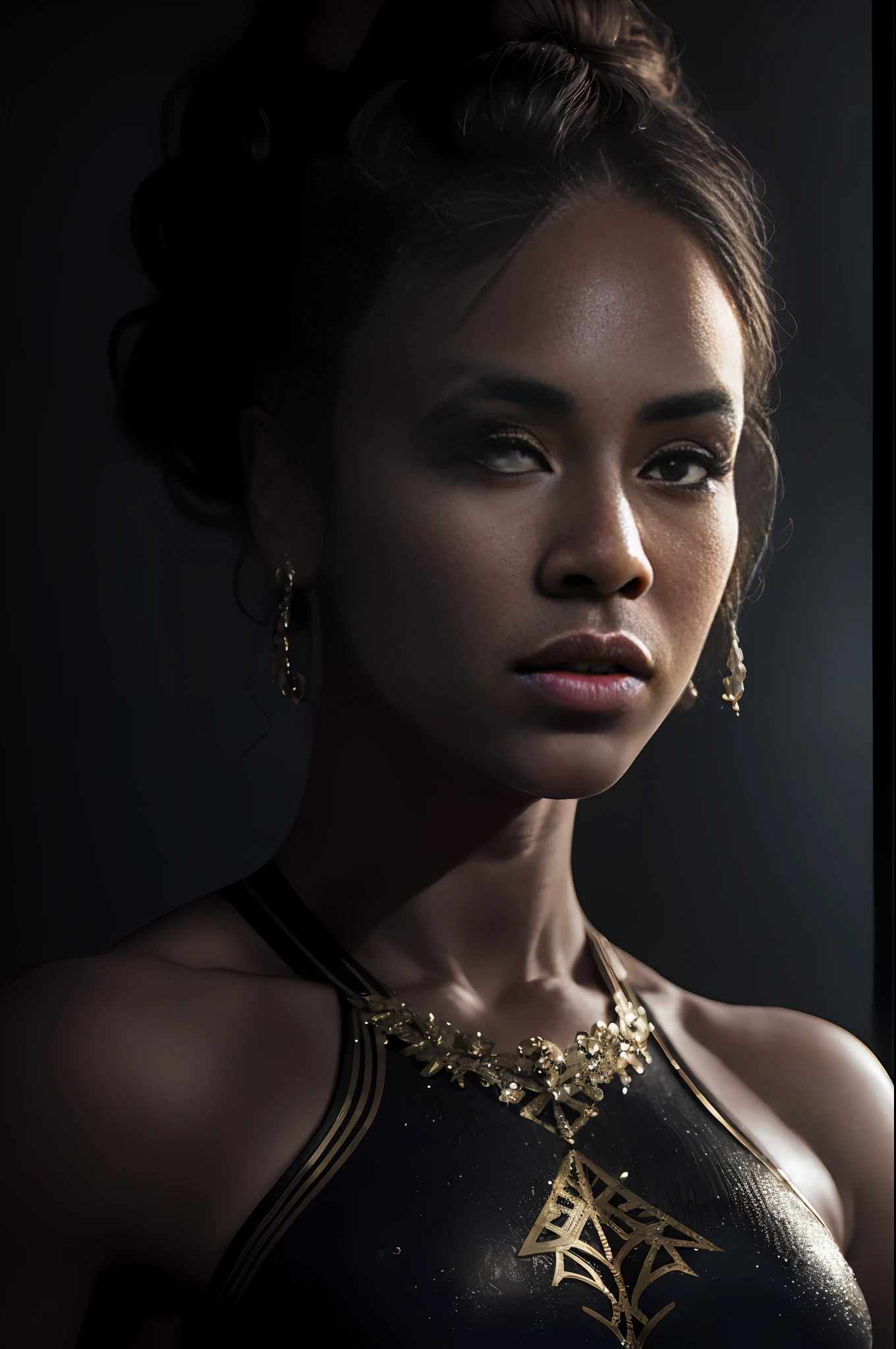 8k Beyoncé Bodybuilder, gym clothes, intricate, 35 years, gym background, full body, looking at the camera, elegant, (black eyes), highly detailed, majestic, digital photography, art by Artgerm and Ruan Jia and Greg Rutkowski, broken glass around (masterpiece, side lighting, beautiful finely detailed eyes: 1.2), hdr