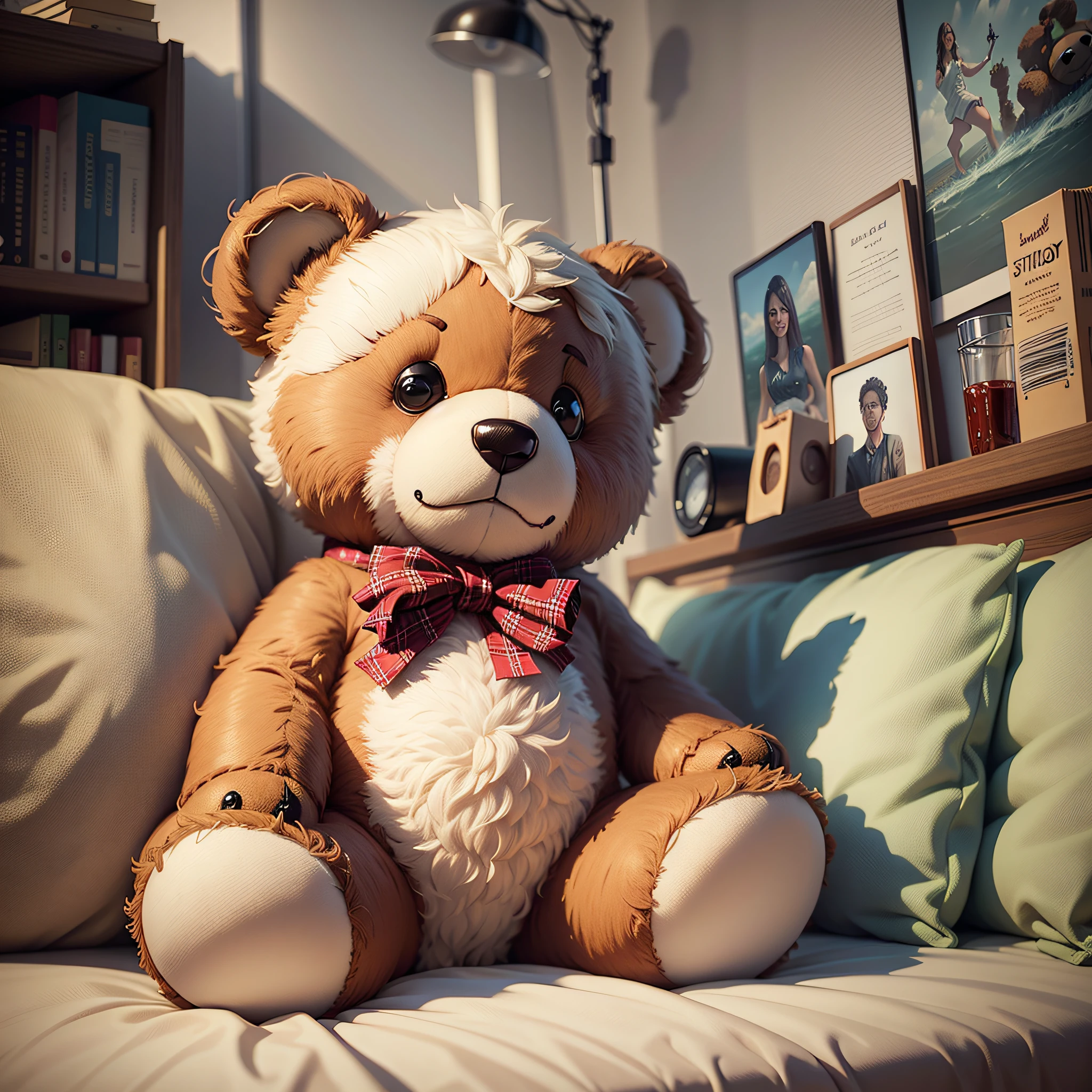 (best quality, masterpiece: 1.1), (realistic: 1.4), 1 teddy bear, studio --auto --s2