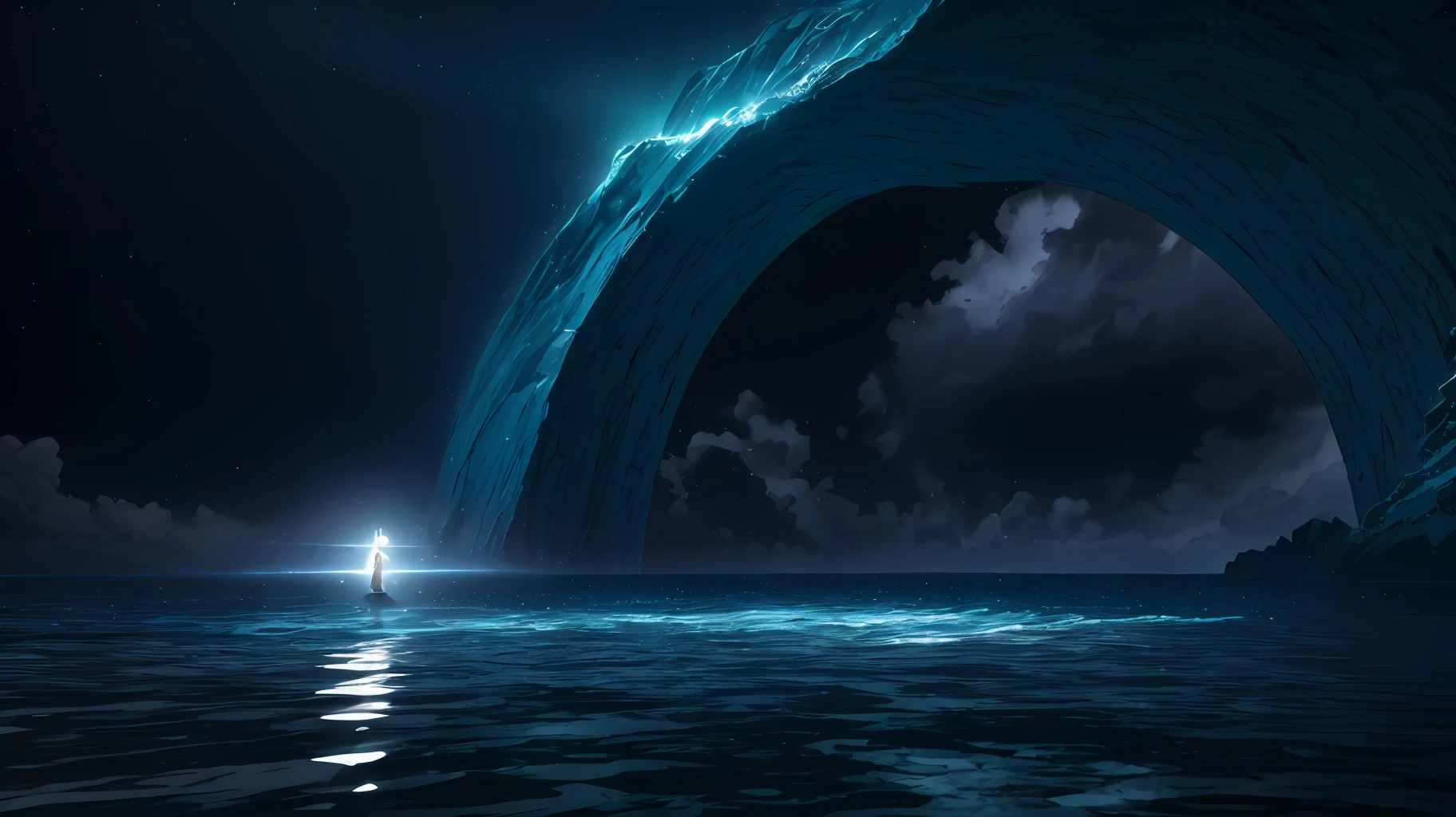 jesus walking on water in a storm, masterpiece, best quality, high quality, extremely detailed CG unit 8k wallpaper, award winning photography, Bokeh, Depth of Field, HDR, bloom, Chromatic aberration, photorealistic, extremely detailed, trending on artstation, trending on CGsociety, intricate, high detail, dramatic, mid-journey art, volumetric lighting --auto --s2