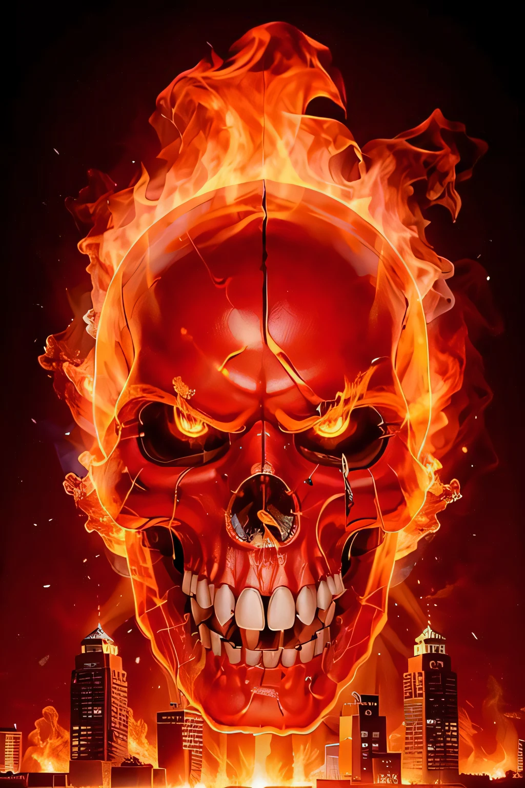 skull on fire,(red fire:1.3),
good hand,4k, high-res, masterpiece, best quality, head:1.3,((Hasselblad photography)), sharp focus, (cinematic lighting), collarbone, night, soft lighting, dynamic angle, [:(detailed face:1.2):0.2], outside, city,monochrome background,