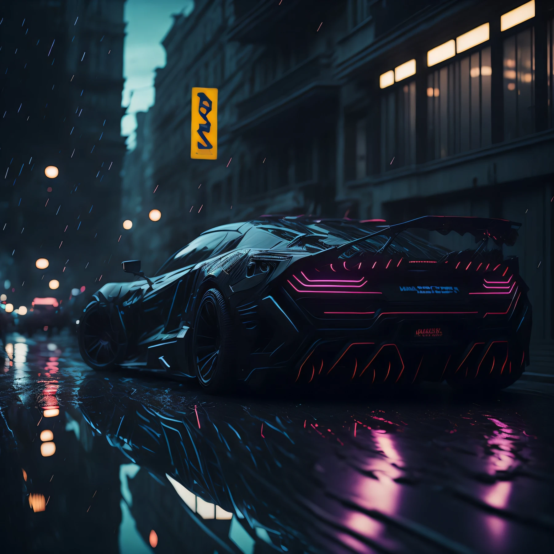 sport car,tuned, motion, (at night:2) (motion blur:1. 3), movie action scene, (Need for Speed:1. 1), wet reflection, racing game, (cityscape in background:1. 5), (detailed stunning environment:1.5), moody dark atmosphere, neon underground aesthetics, (sci-fi), cyberpunk, blade runner, cinematic, cover art, (low front angle),intricate, (highly detailed:1.5), digital painting, digital art, artstation, concept art,(color contrast:1. 1), (Wide lens:1.5),best quality masterpiece, (photorealistic:1.5), sharp focus, 8k, HDR, shallow depth of field, broad light, high contrast, light sparkles, chromatic, sharp focus,transparent,(clear photo:1.5)