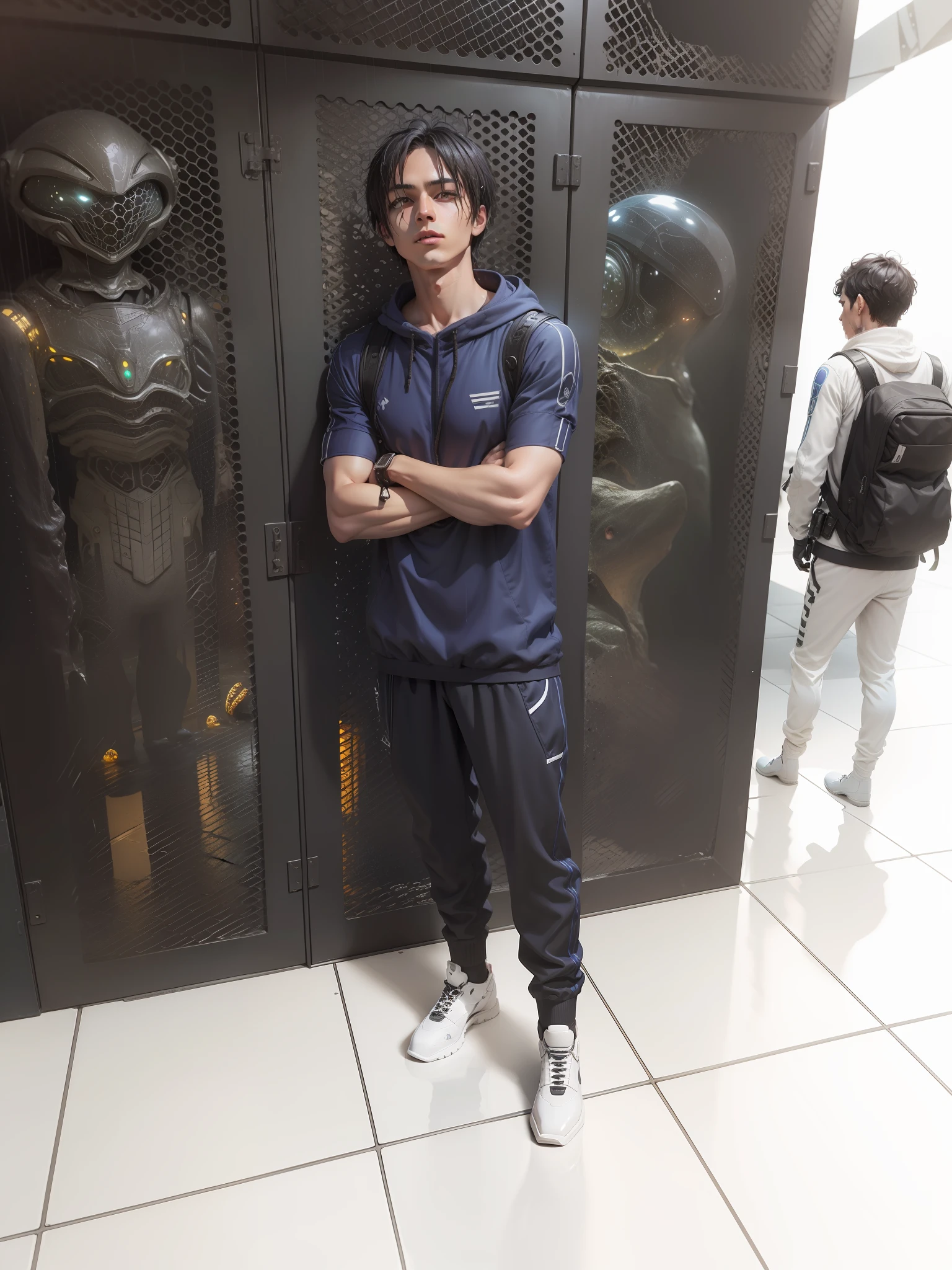 Photos with alien friends zueiros in the rain on another planet, 8k, maximum resolution