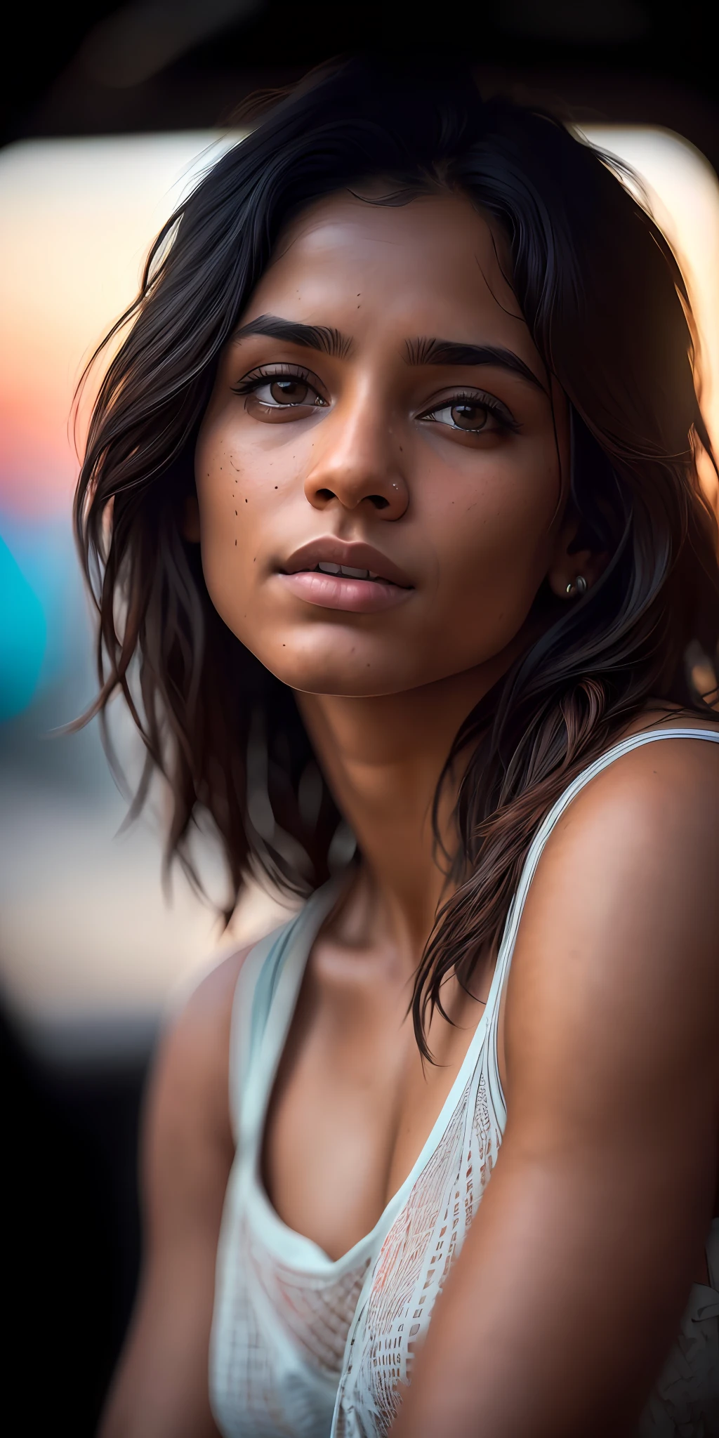 beautiful indian college mature, nude, off track field, (((skinny, small)), photorealistic, photo, masterpiece, realistic, realism, photorealism, high contrast, photorealistic digital art trend on Artstation 8k HD high definition detailed realistic, detailed, skin texture, hyper detailed, realistic skin texture, armor, best quality, ultra high resolution, (photorealistic: 1.4), high resolution, detailed, raw photo, sharp re, by lee jeffries Nikon D850 film stock photography 4 kodak camera portra 400 lens f1.6 rich colors hyper realistic texture dramatic lighting unrealengine trending on artstation cinestill 800,