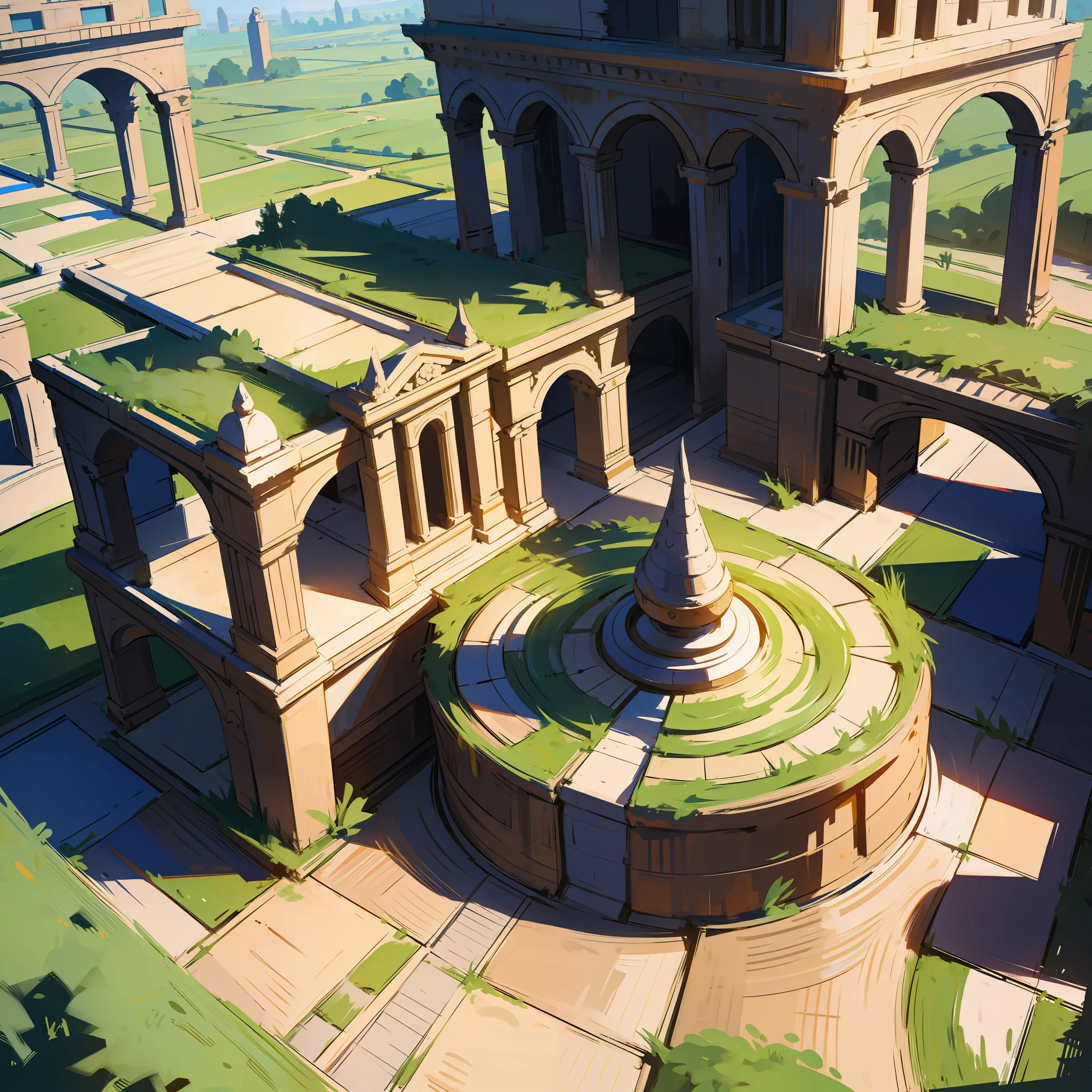 Wallpaper of an ancient and empty labyrinth, anime style, masterpiece, ultra-detailed, ultra-HD. --auto --s2