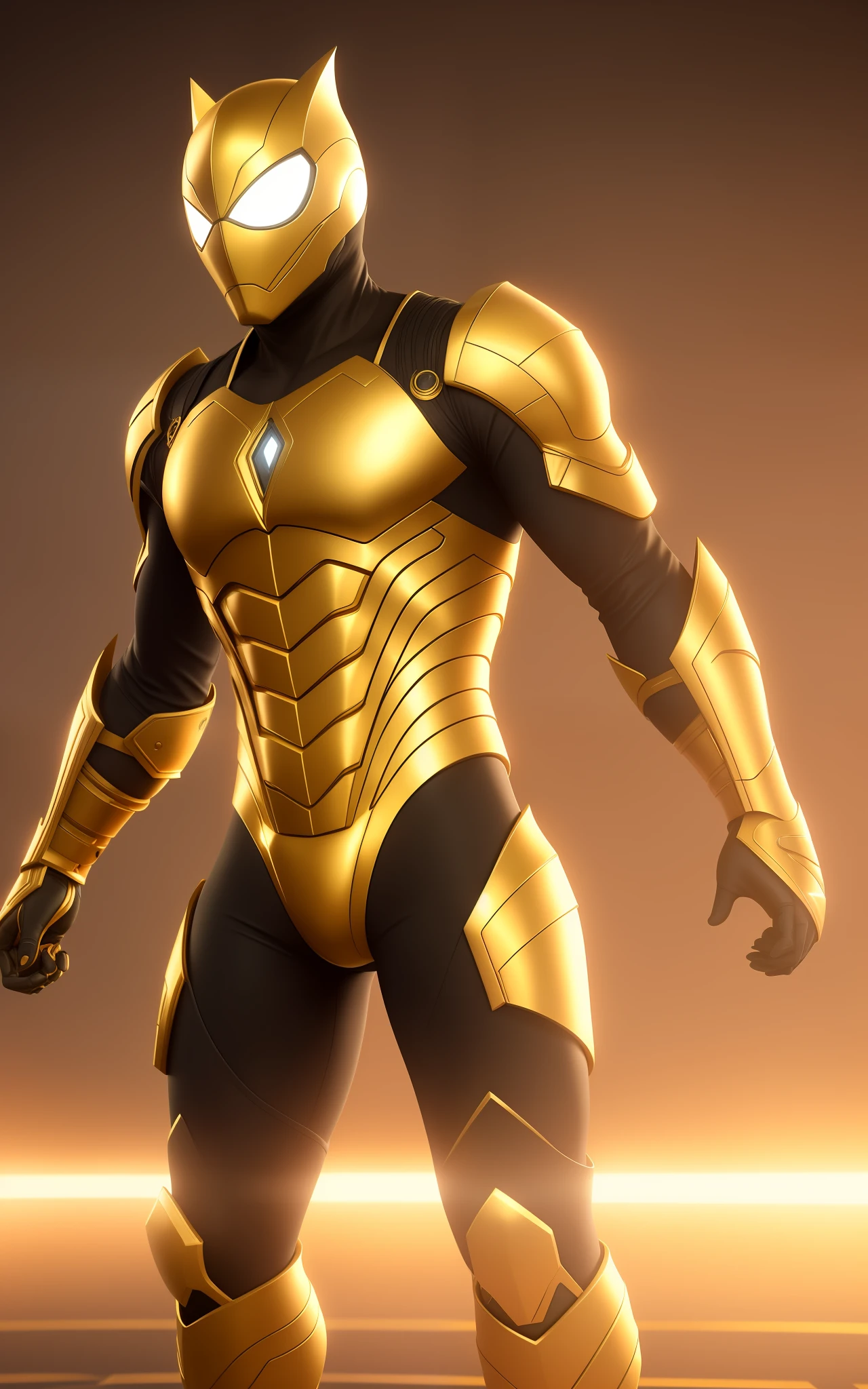 Miguel ohara, in a golden outfit, organic looking outfit, texture gooey symbiote covering everything, white eyes, fine art, ps5 cinematic screenshot,highly detailed detailed cinematic rendering, ultra photorealistic raytricing, with cinematic lighting, futuristic, action pose, masterpiece, fighting posture