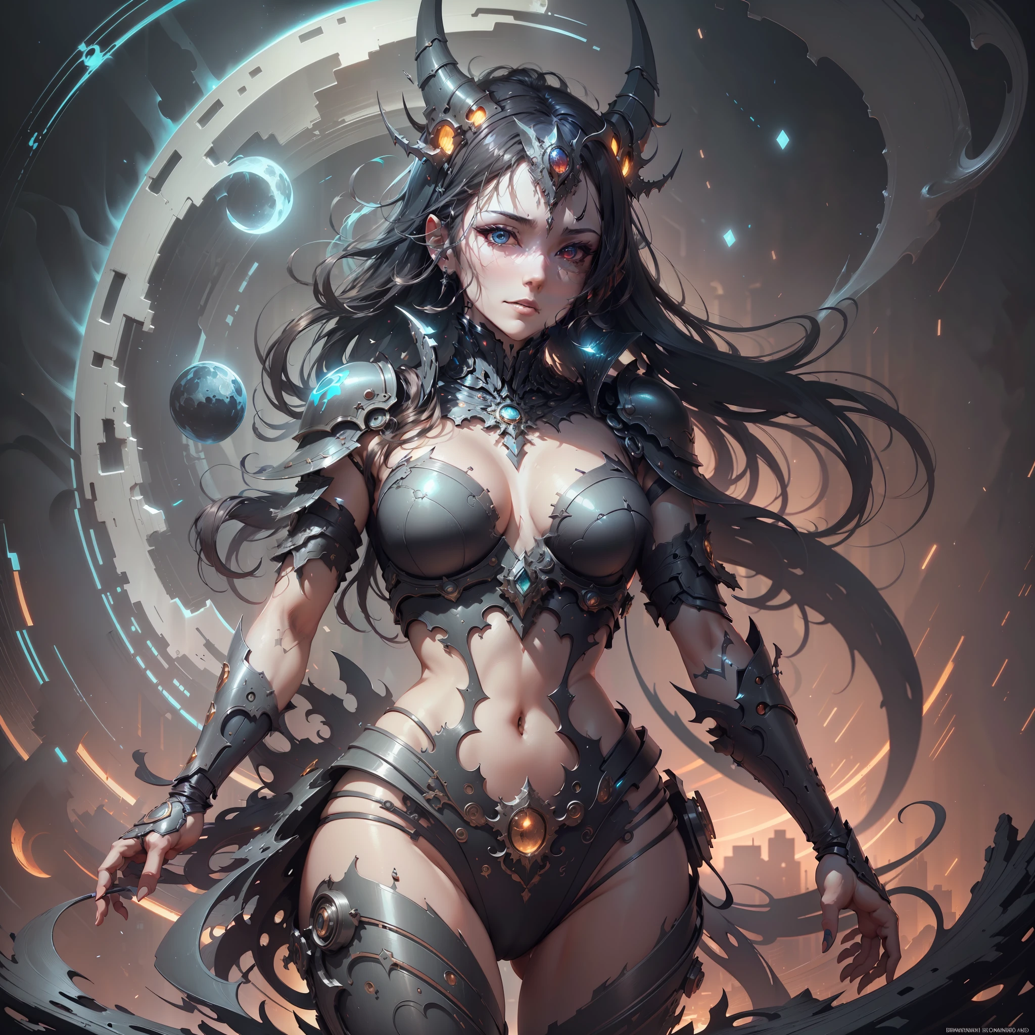 masterpiece, best quality, (extremely detailed unity 8k CG wallpaper), (best quality), (best illustration), (best shadow), absurdities, realistic lighting, night, darkness, night, moon, (Abyss), beautiful detailed brightness, art by PeterMohrBacher,