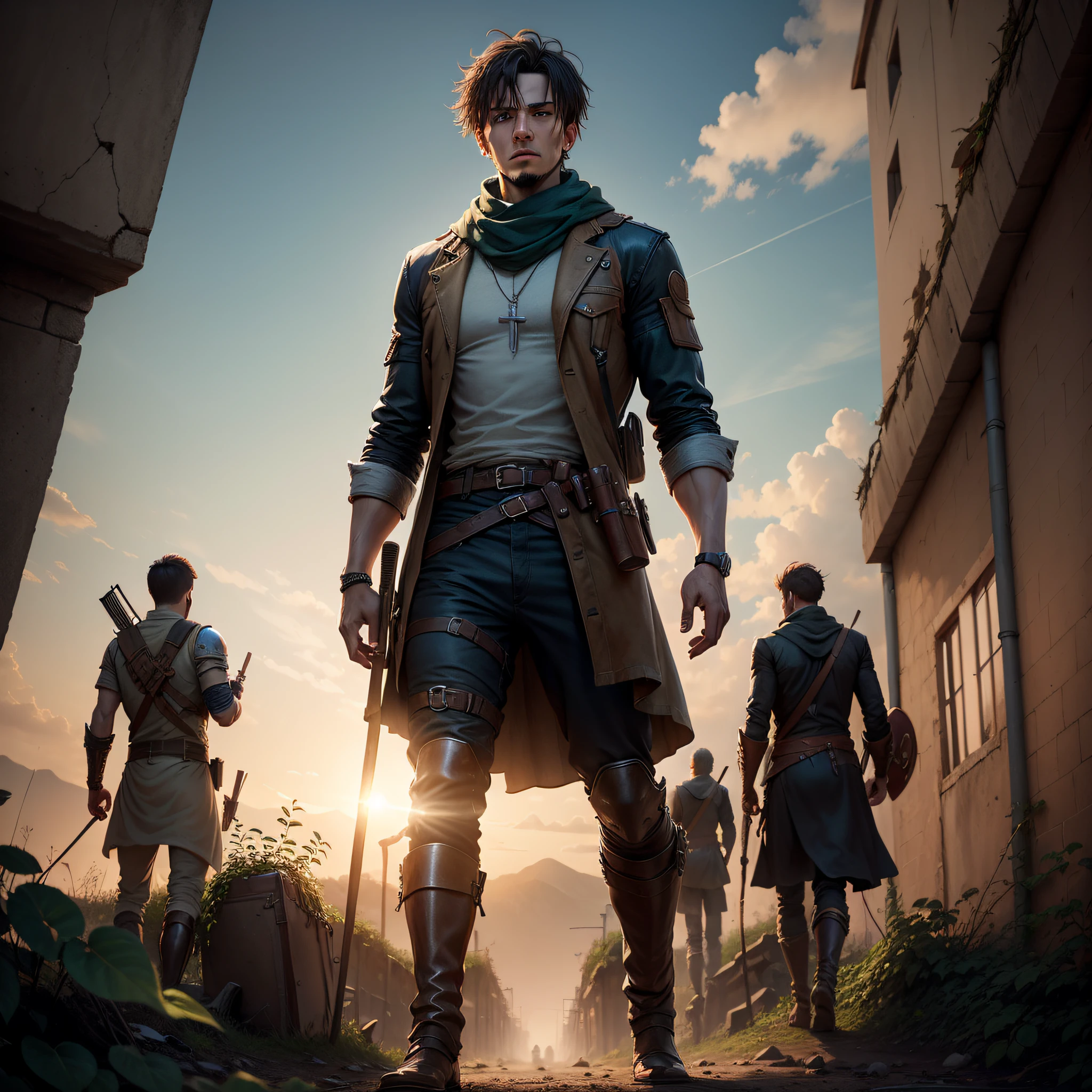 In the post-apocalyptic world of "The Garden of Hope," a lonely man emerges from the rubble of civilization, with a rose on his back and his bible as his guide. Ash covers the earth and debris extends as far as the eye can see. Humanity has been reduced to small groups fighting for survival.
In this desolate setting, the protagonist, named Samuel, is an enigmatic figure. With an unwavering determination, he traverses abandoned and hostile landscapes in search of a place to plant his rose. He believes that despite the devastation all around, beauty and hope can be reborn.
Carrying his Bible with devotion, Samuel seeks inspiration and guidance in the sacred words. For him, faith is his anchor, his inner strength in the midst of chaos. He shares passages and stories from the Bible with those he encounters on his journey, trying to restore lost belief and hope.
As Samuel walks through abandoned cities and barren landscapes, he also comes across other survivors. Some are friendly and seek peace, while others are hostile and desperate, ready to do anything to survive.
As the story unfolds, Samuel encounters a group of people tired of the struggle for survival and desperate for a glimmer of hope. They decide to follow him, intrigued by the aura of tranquility and the message of renewal he carries with him.
As they traverse the dangers of this unforgiving world, Samuel and his group face challenges such as resource scarcity, mutant creatures, and violent gangs. But despite all the adversities, they maintain their faith and perseverance, finding strength in each other.
Finally, after facing various trials, Samuel and his group discover a hidden oasis, a fertile place where life can flourish again. With everyone's help, they begin to build a garden where roses and other plants resurface, bringing beauty and hope to this post-apo world