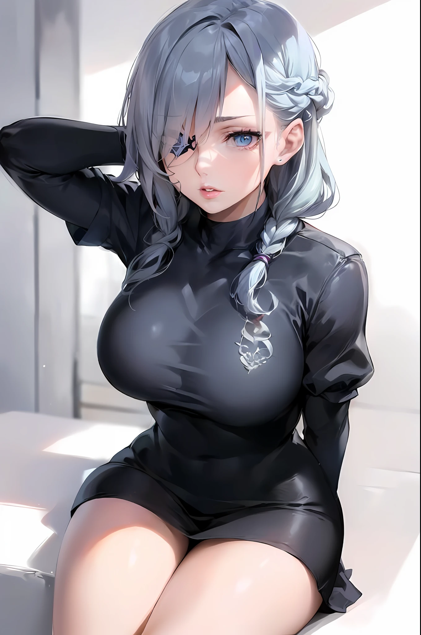 ((30 years old, a woman)),(oval face),attractive mature lady:0.4,(medium breasts),(detailed face and eyes:0.5,beautiful eyes),
shiny eyes,(an extremely delicate and beautiful),parted lips,skindentation,((feminine)), photorealism,duck mouth,(high resolution),
thigh:0.2,,8k uhd,HDR,extremely detailed CGunity 8k wallpaper, hooked nose,
JuriMS , sfv, hair horns,Eye patch over "left" eye,