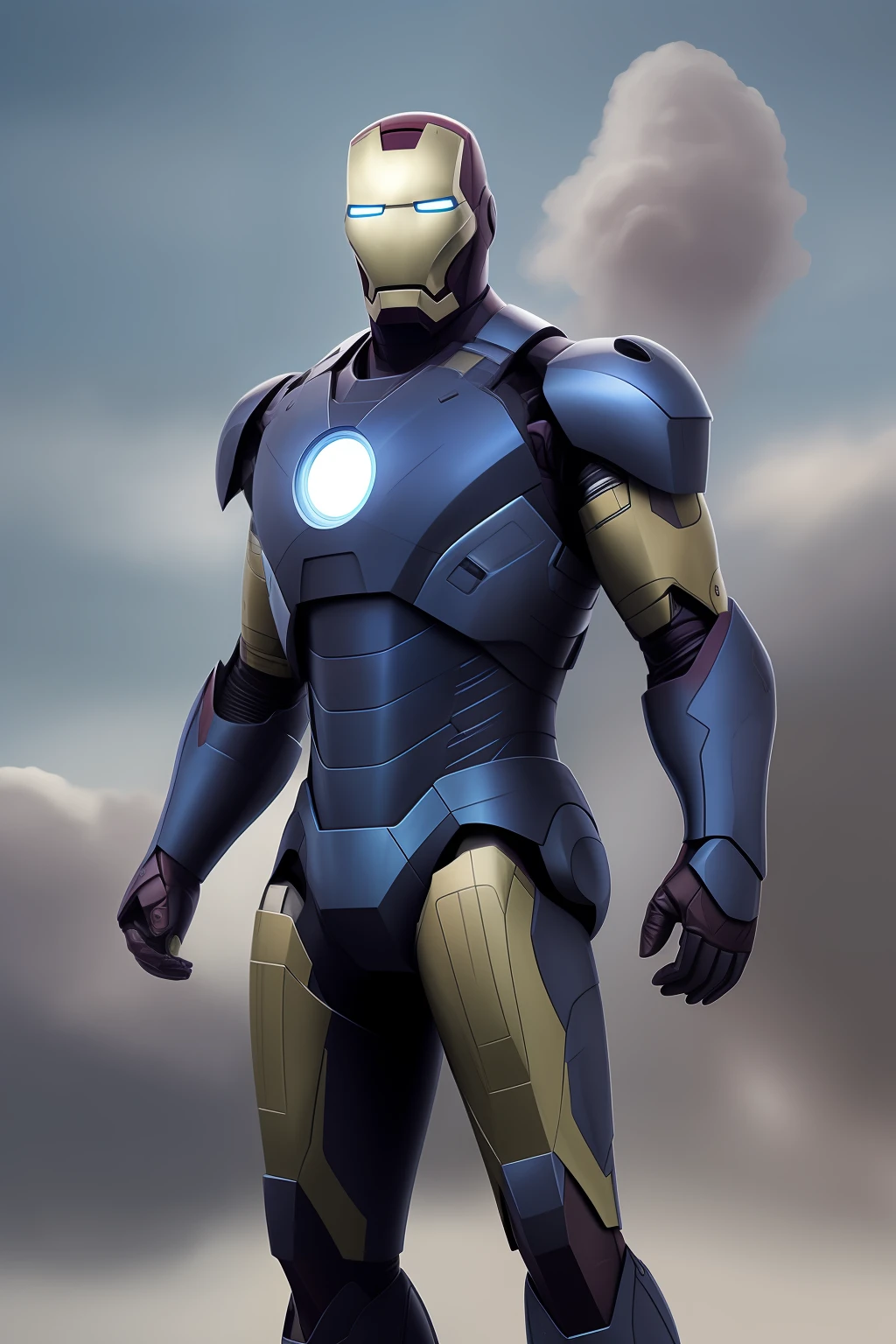 Iron man in blue armor