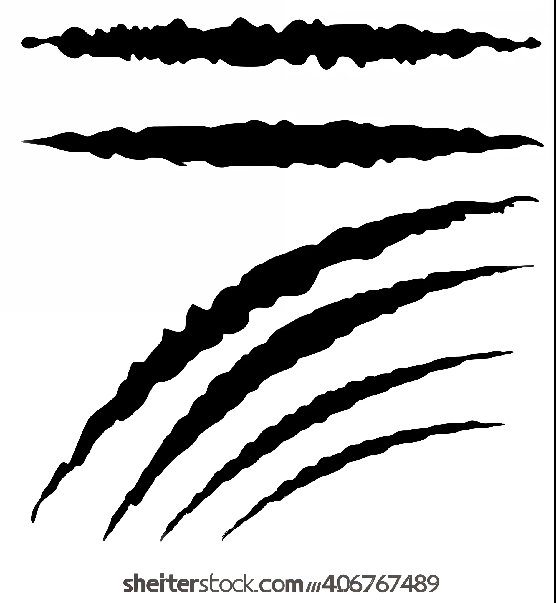a set of claws of a cat, a dog, a cat, a dog, a cat, a dog, a cat, a cat, a dog,, black ink lines, very elongated lines, black ink outlines, ink lines, multi layered thick brush marks, detailed pen strokes, black ink outline, thick ink lines, scratchy lines, extremely sharp lines