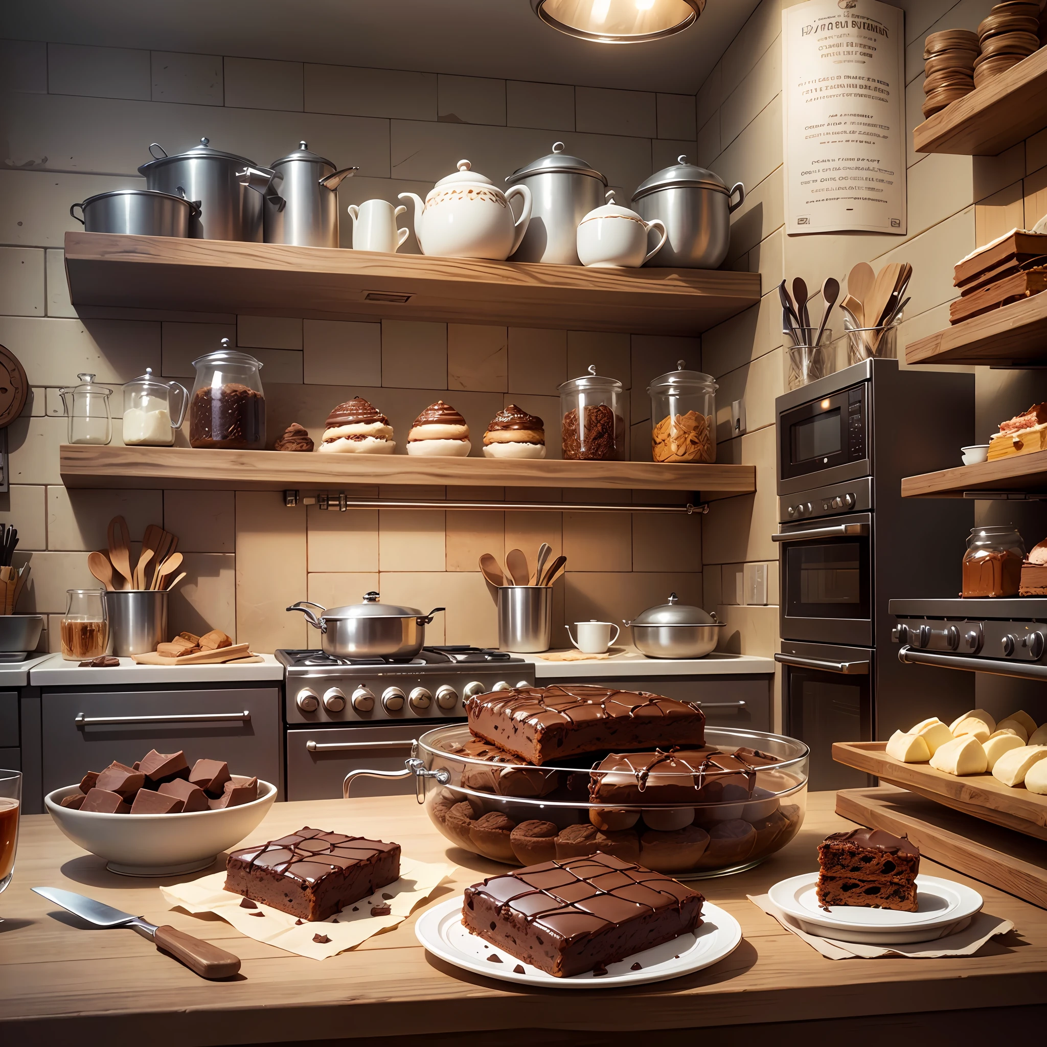 hyper realistic brownie, very detailed, magnificent recipe, magazine photo, award-winning, studio light, hdr, 8k, --auto --s2