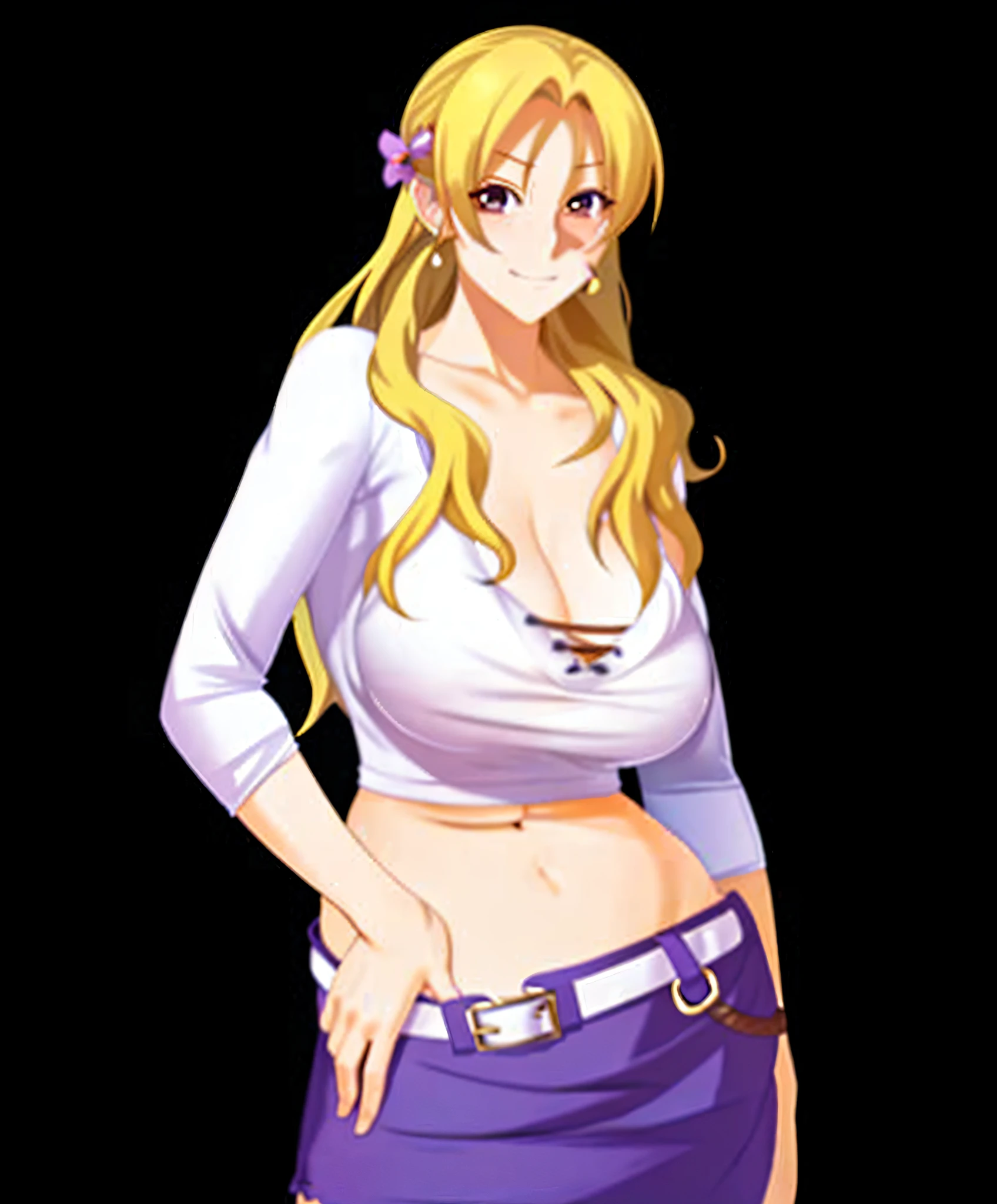 a cartoon image of a woman in a skirt and a white shirt, natalie from epic battle fantasy, marisa kirisame, ecchi anime style, nami from one piece, anime girl named lucy, nami, !!full body portrait!!, female anime character, cell shaded adult animation, beautiful alluring anime , marin kitagawa fanart