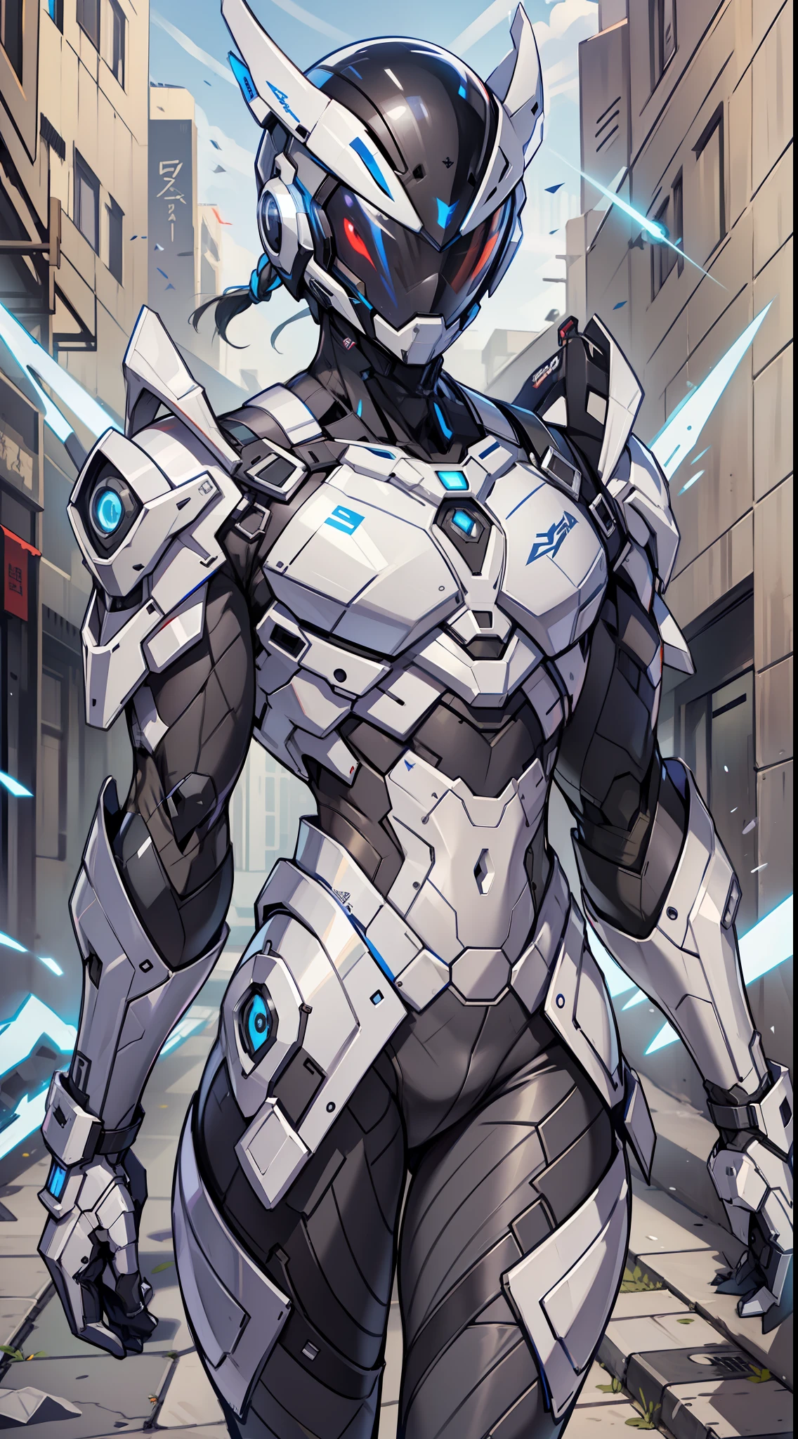 Design a new version of Jaspion with a totally modern and futuristic costume. The costume should keep the essence of the character, but with a contemporary design. The main color of the costume should be a bright metallic red, with shiny black details. The suit's armor should be sleek and fit the Jaspion's body, providing mobility without compromising its stamina.
The Jaspion helmet should have a modern look, with holographic visors that enhance your eyes and protect your identity. Displays can display tactical information and analyze the surrounding environment.
In addition, the suit can be equipped with additional accessories such as jet thrusters on the wrists and boots, allowing the Jaspion to fly and perform powerful jumps. It can also carry technological weapons, such as an energy sword with shining blade or other futuristic weapons that you find interesting.
Feel free to be creative and innovative in the redesign of the costume, keeping in mind that the end result should be a stunning and iconic new version of the Jaspion, which reflects the spirit of the classic hero with a modern and futuristic twist