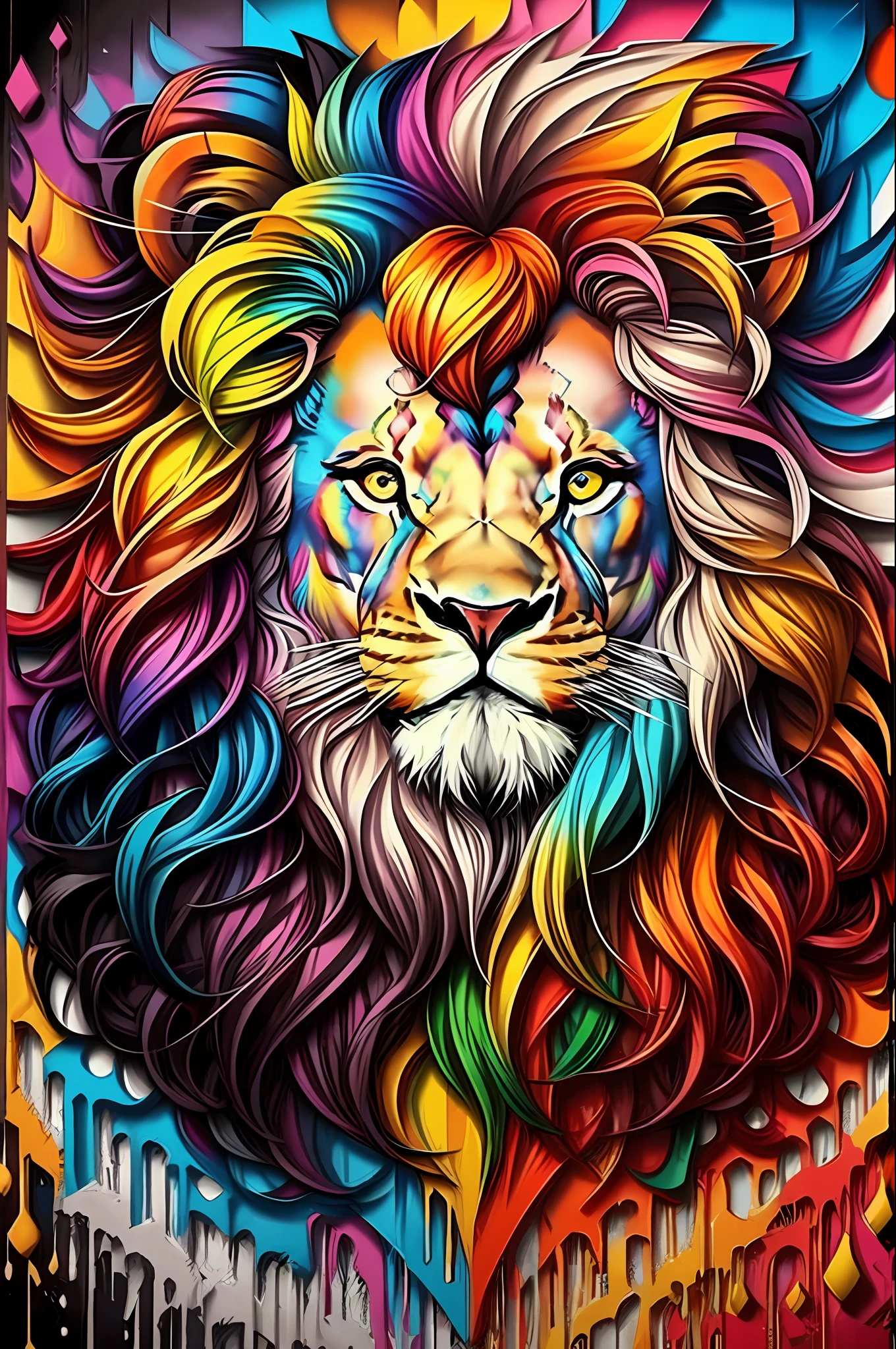 (lion mane), Eduardo Kobra padding ,wall PORTRAIT geometric multidimensional, art, chibi,
yang08k, beautiful, colorful,
masterpieces, top quality, best quality, official art, beautiful and aesthetic,