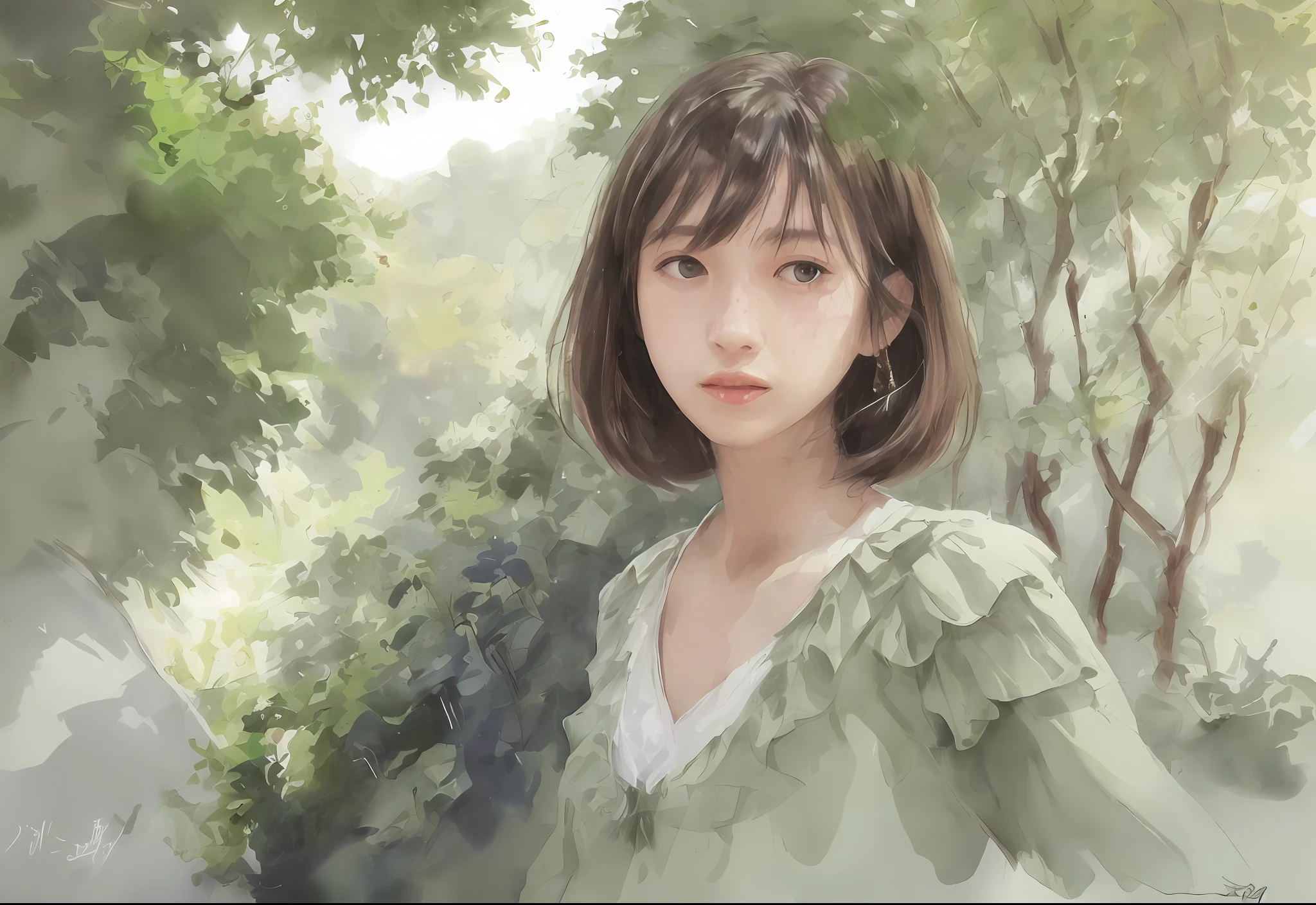 Masterpiece, real: 1.4), (Very complex: 1.2), (upper body: 1.2), (from the front: 1.3), summer image, very neat dress and shoulders visible, hair (shortcut), chest, hotel, look at the viewer, the expression is bright, Japan about 23 years old, about 155 cm and small face, fashionable makeup, model-like face that looks younger than age, head tilt, 1 girl, solo, Ultra High Resolution, 8K UHD, Perfect Anatomy, Exquisitely Detailed Skin, Best Shadows, Delicate, High Resolution