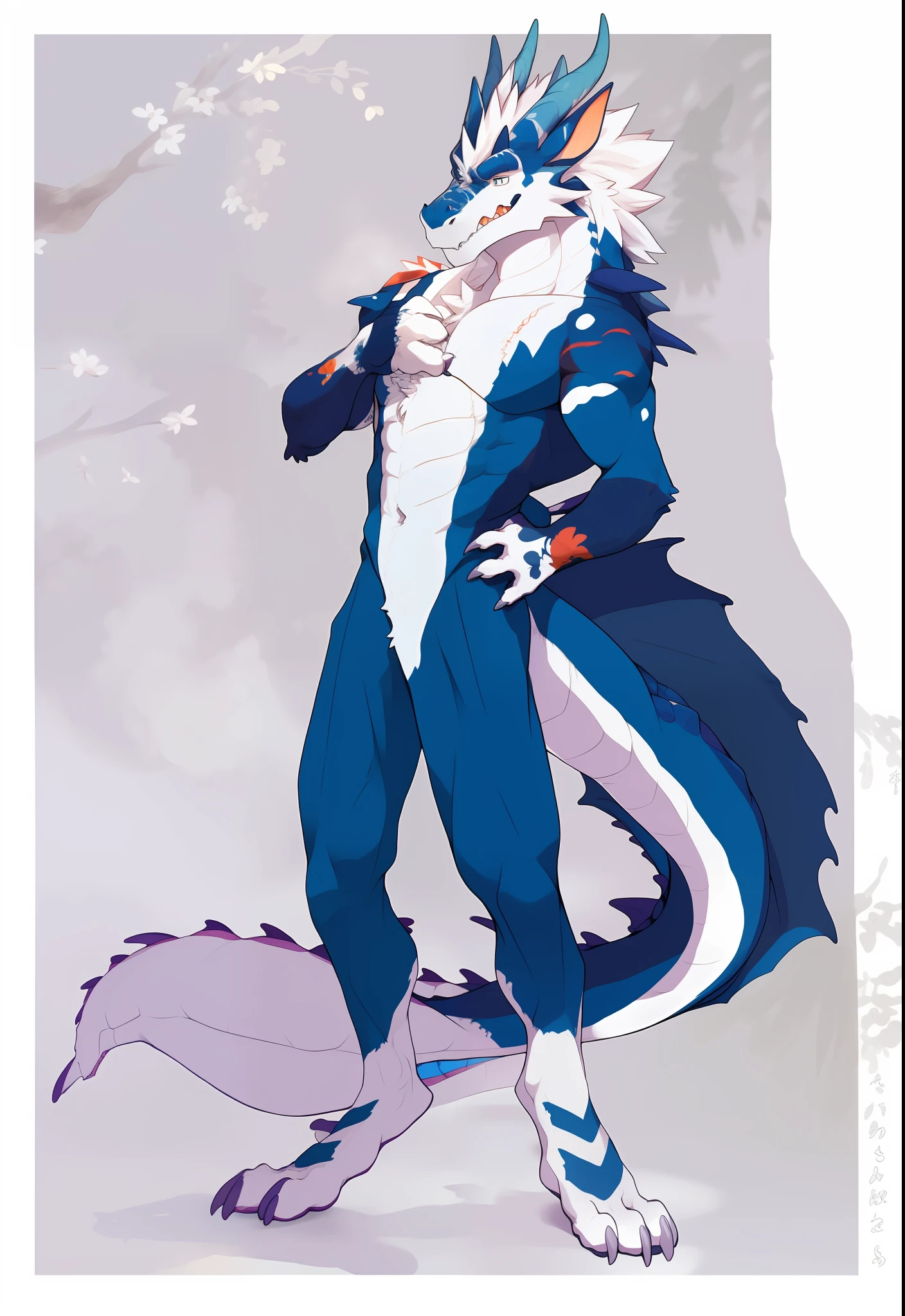 NJ5 Furry, ((dragon,)), white fur, male, kimono, ((extremely realistic shadows, masterpieces, extremely detailed, realistic)),
, strong, mature male, dynamic pose