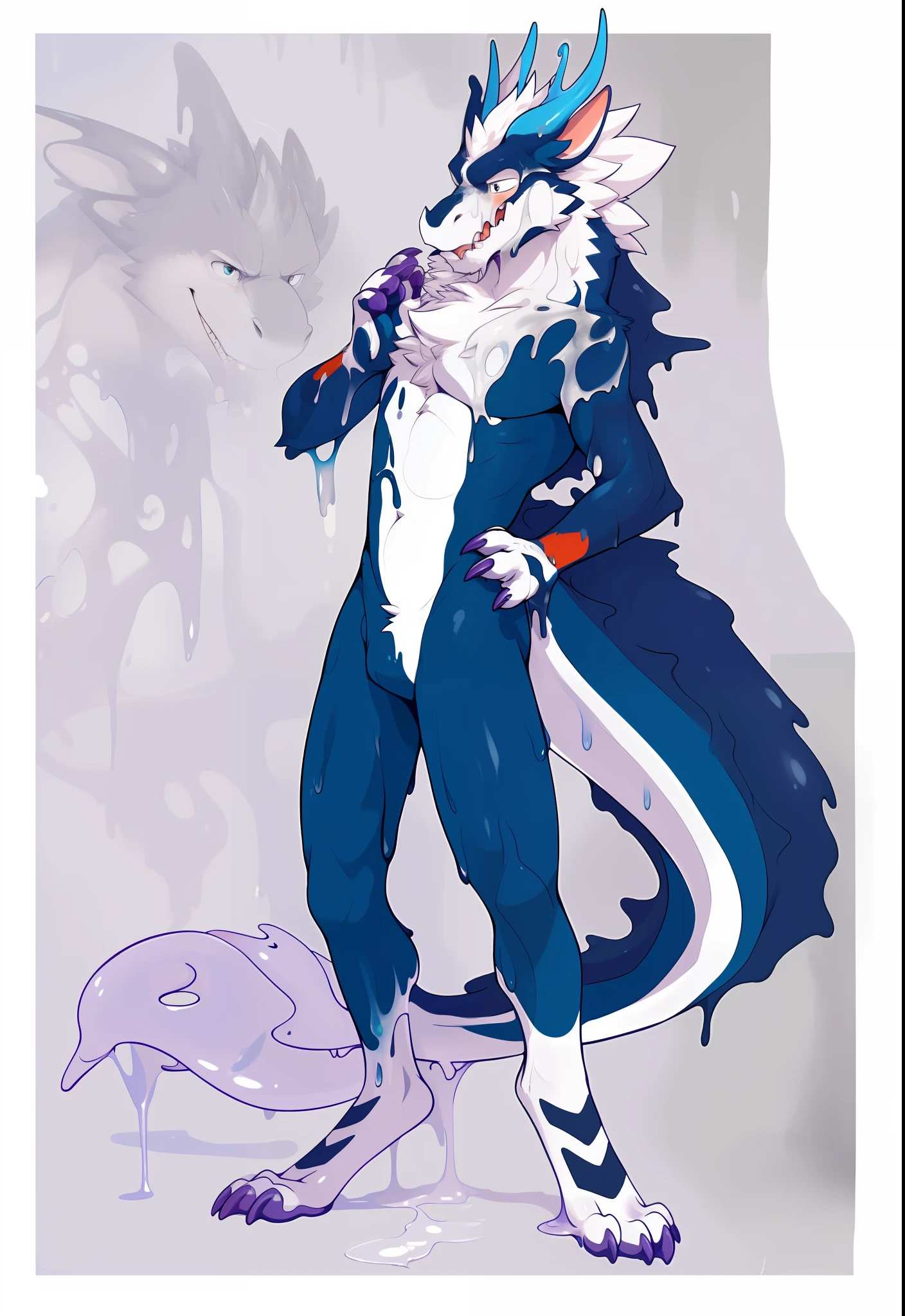 NJ5 Furry, ((dragon,)), white fur, male, kimono, ((extremely realistic shadows, masterpieces, extremely detailed, realistic)),
, strong, mature male, dynamic pose (furry art, plumlucky:1.4), explicit, furry, mane, 4k, (solo, dragon furred_dragon male,:1.2) collar, latex, rubber, (goo_transformation, mid_transformation, :1.4), (by Plulmucky:1.2), complex, elegant, very detailed, centered, crappy, digital painting, artstation, concept art, smooth, sharp focus, complex, elegant, highly detailed, centered, lame, digital painting, artstation, concept art, smooth, sharp focus