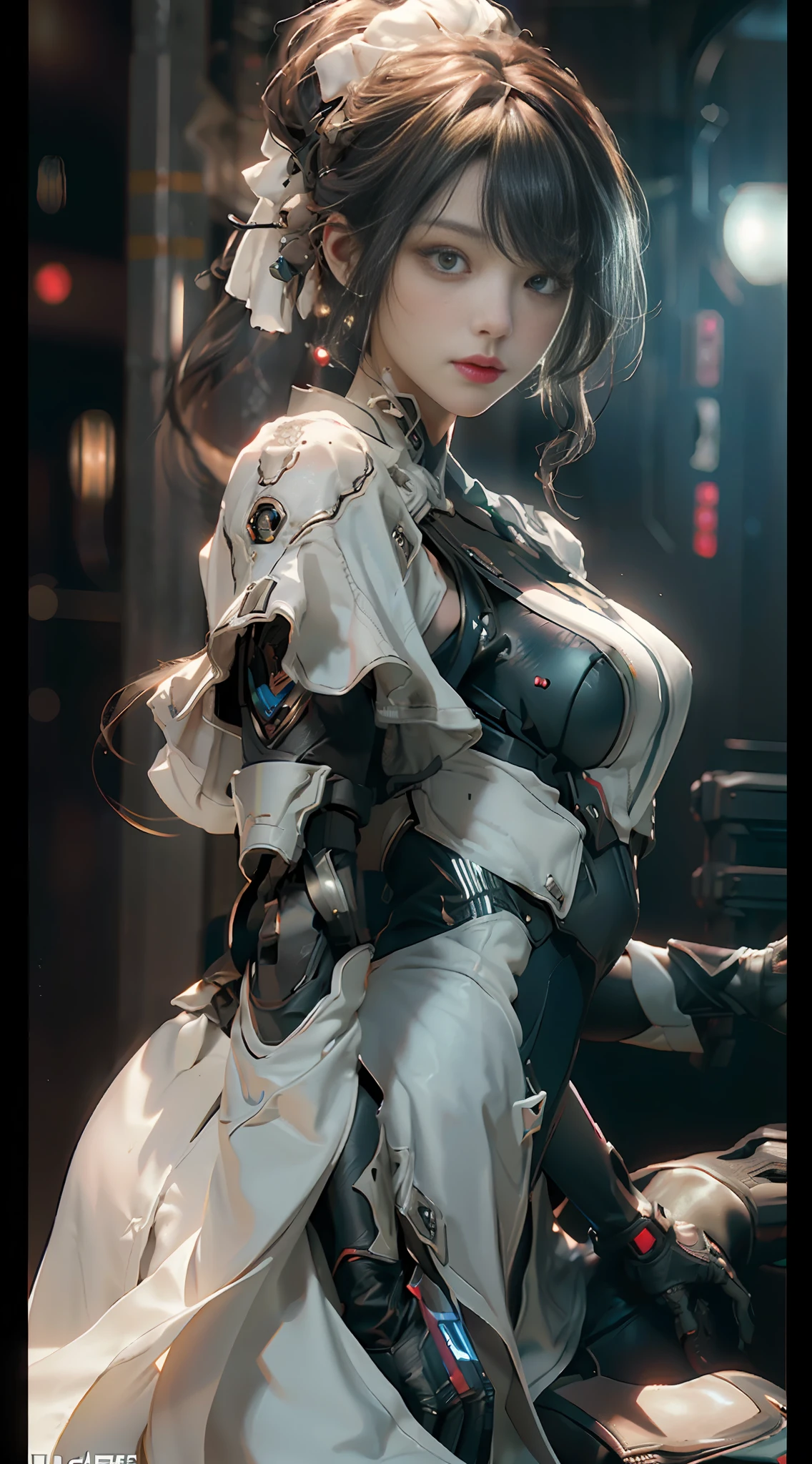 ((Best quality)), ((masterpiece)), (detailed:1.4), 3D, an image of a beautiful cyberpunk female,HDR (High Dynamic Range),Ray Tracing,NVIDIA RTX,Super-Resolution,Unreal 5,Subsurface scattering,PBR Texturing,Post-processing,Anisotropic Filtering,Depth-of-field,Maximum clarity and sharpness,Multi-layered textures,Albedo and Specular maps,Surface shading,Accurate simulation of light-material interaction,Perfect proportions,Octane Render,Two-tone lighting,Wide aperture,Low ISO,White balance,Rule of thirds,8K RAW,