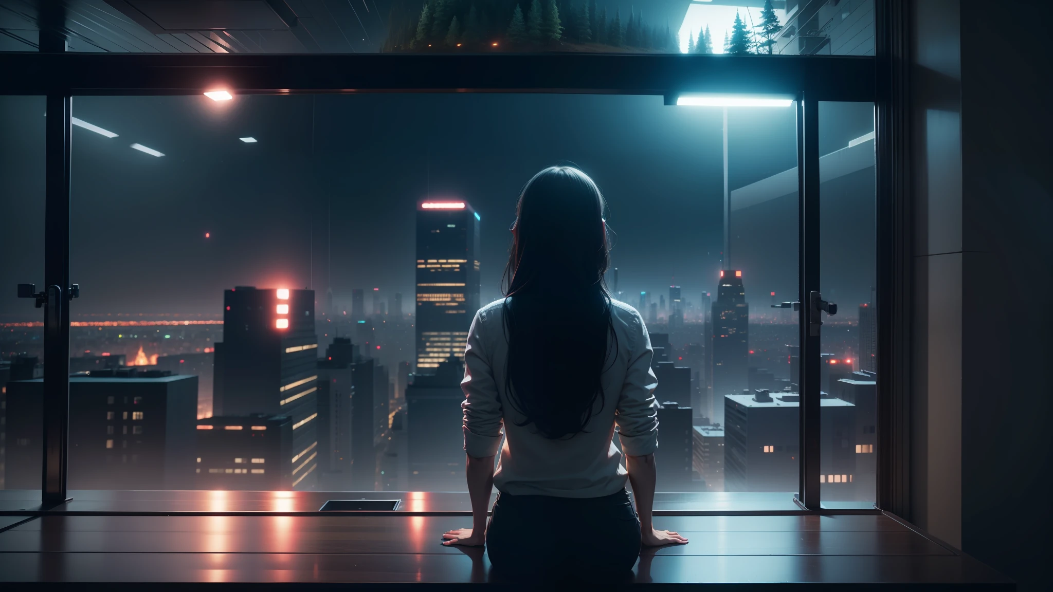 realistic, landscape, city and forest, render, photo, human, smooth vide, cinematic, color grading --auto --s2