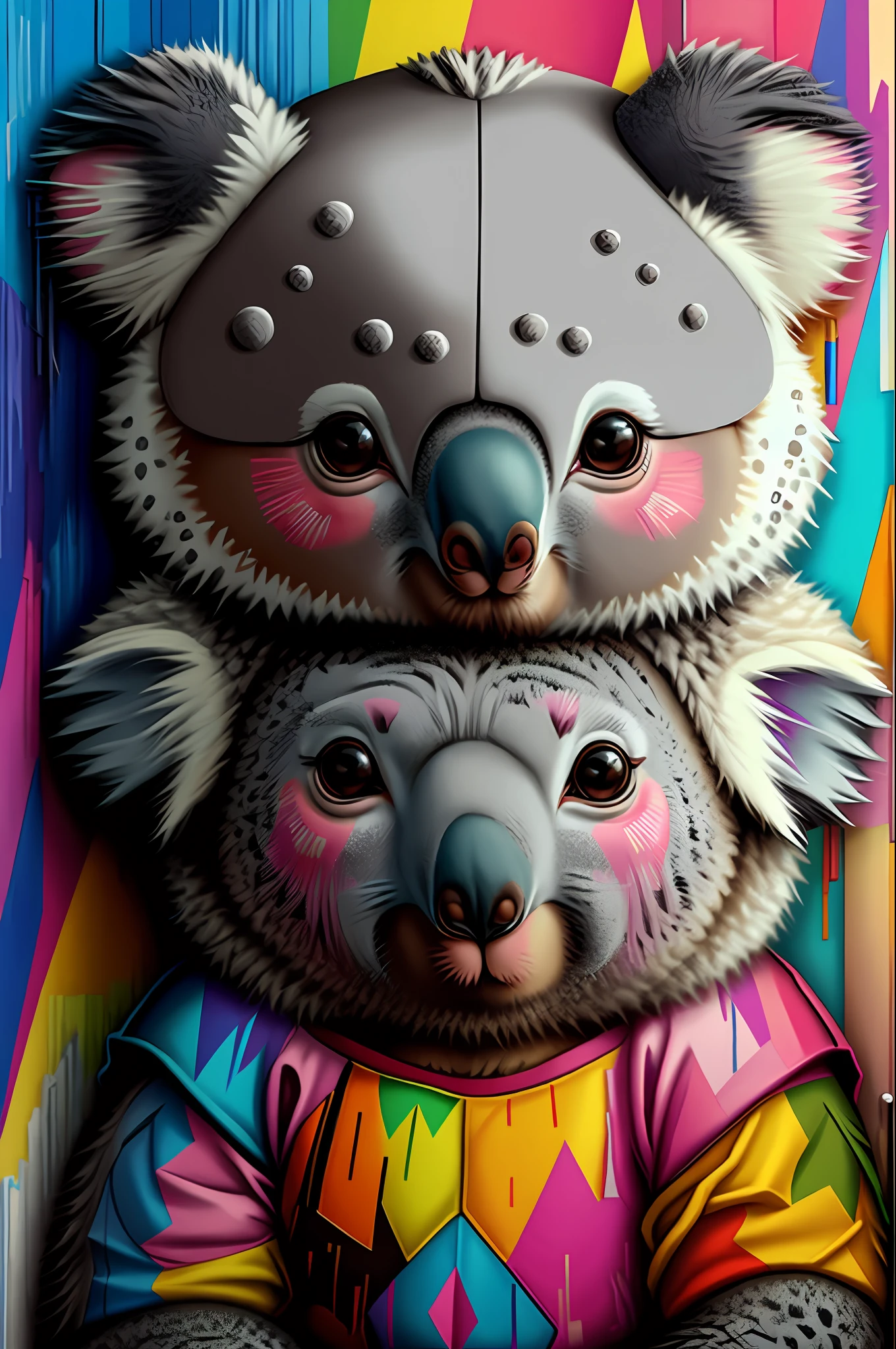 (Koala), Eduardo Kobra padding ,wall PORTRAIT geometric multidimensional, art, chibi,
yang08k, beautiful, colorful,
masterpieces, top quality, best quality, official art, beautiful and aesthetic,