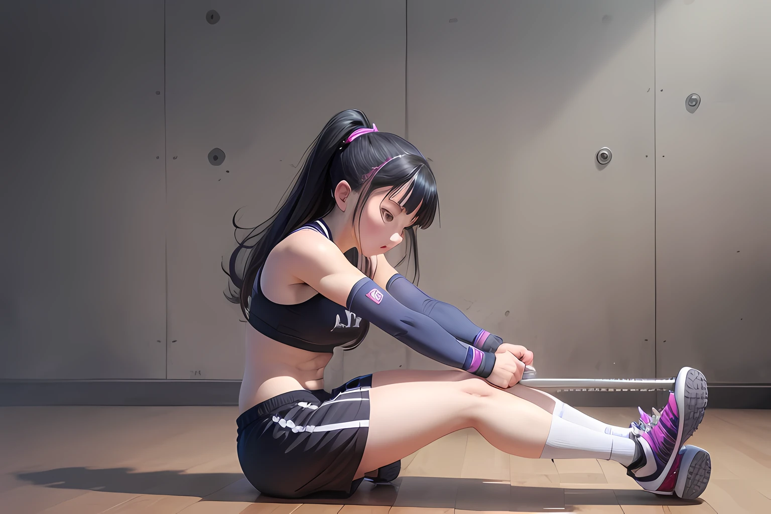 Hinata, working out.