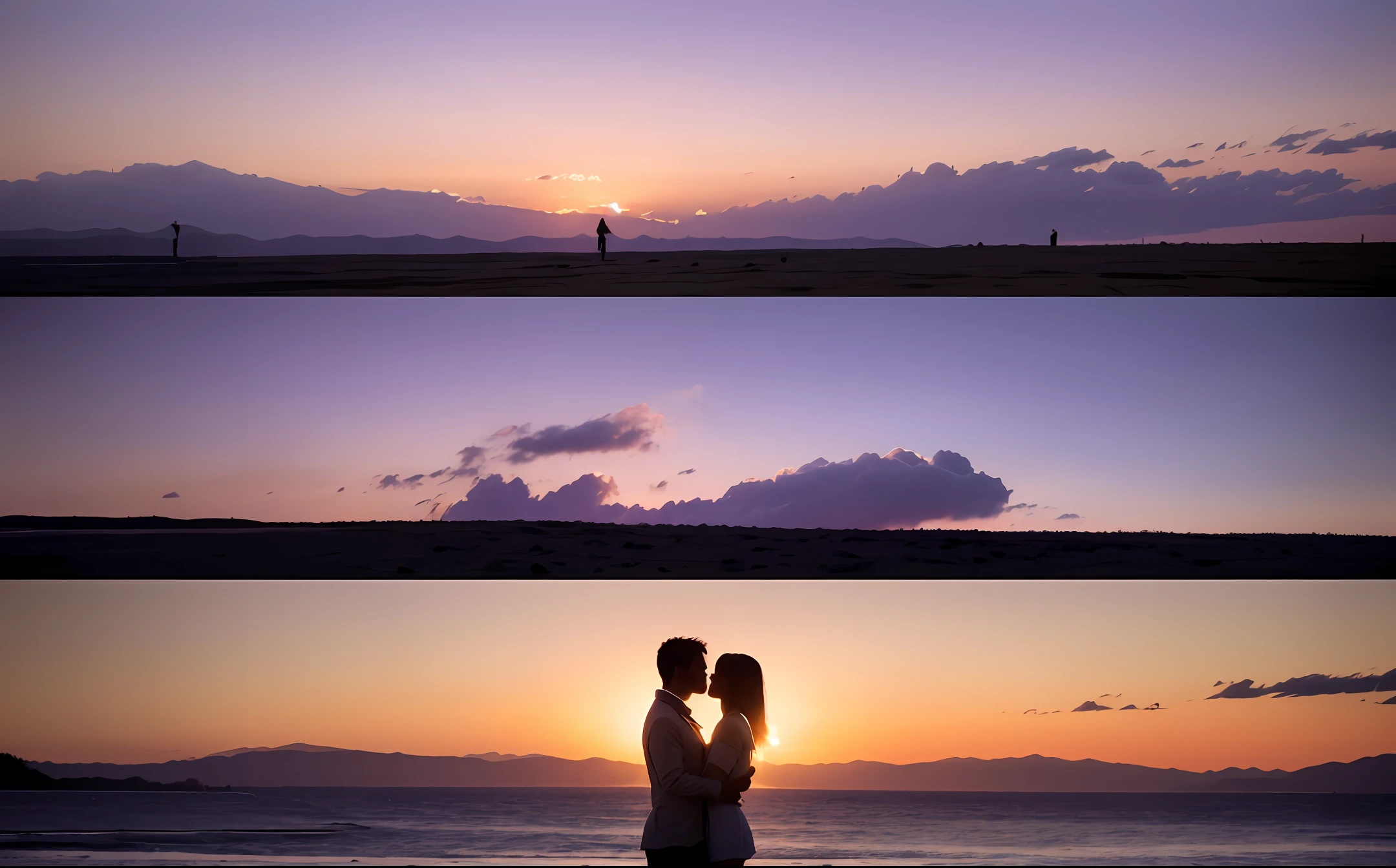 silhouette of a couple kissing in front of a sunset, gorgeous romantic sunset, with sunset, pexels, romantic couple, during sunset, taken at golden hour, couple kissing, with a sunset, at sunset, silhouette over sunset, at a beautiful sunset, at purple sunset, high quality image, taken with canon 8 0 d, taken with a canon eos 5d