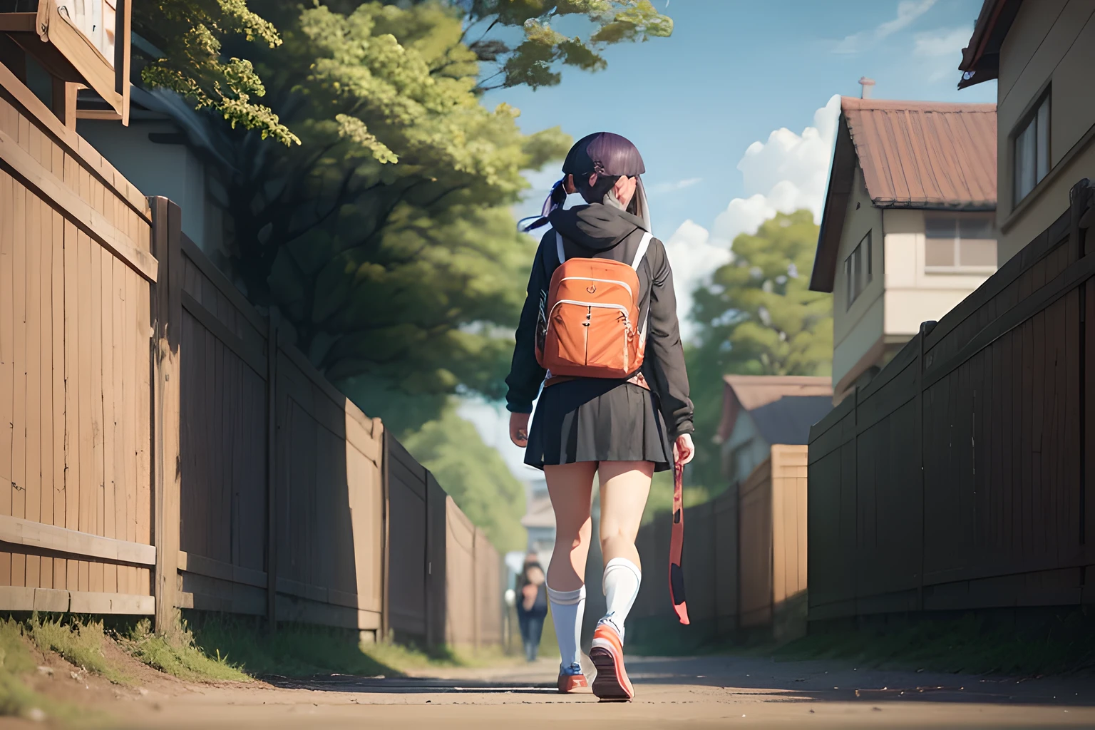 Hinata, walking.