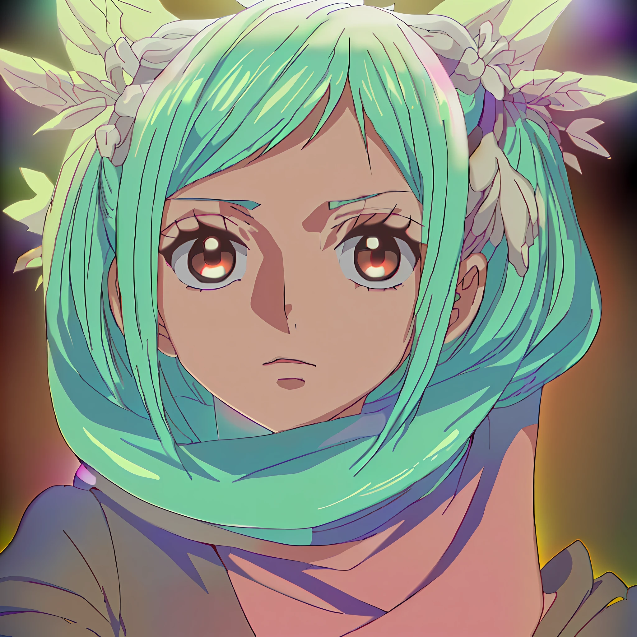 green hair, obra prima, 4k, better quality, dinamic lights,