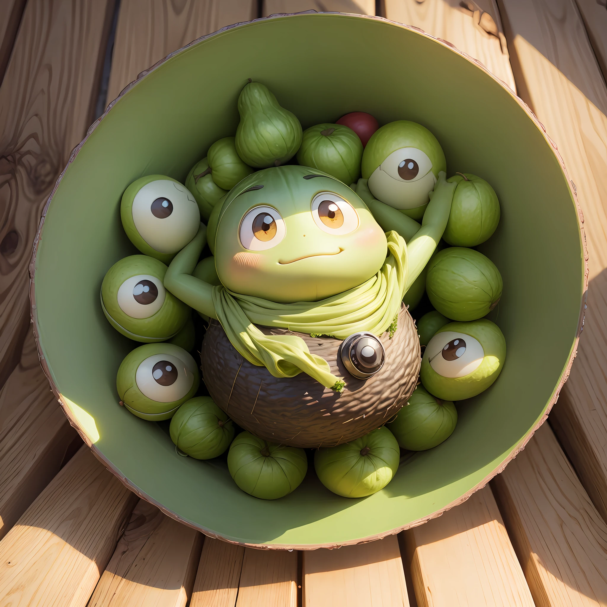 Avocado personified with eyes arms and legs cartoon --auto --s2