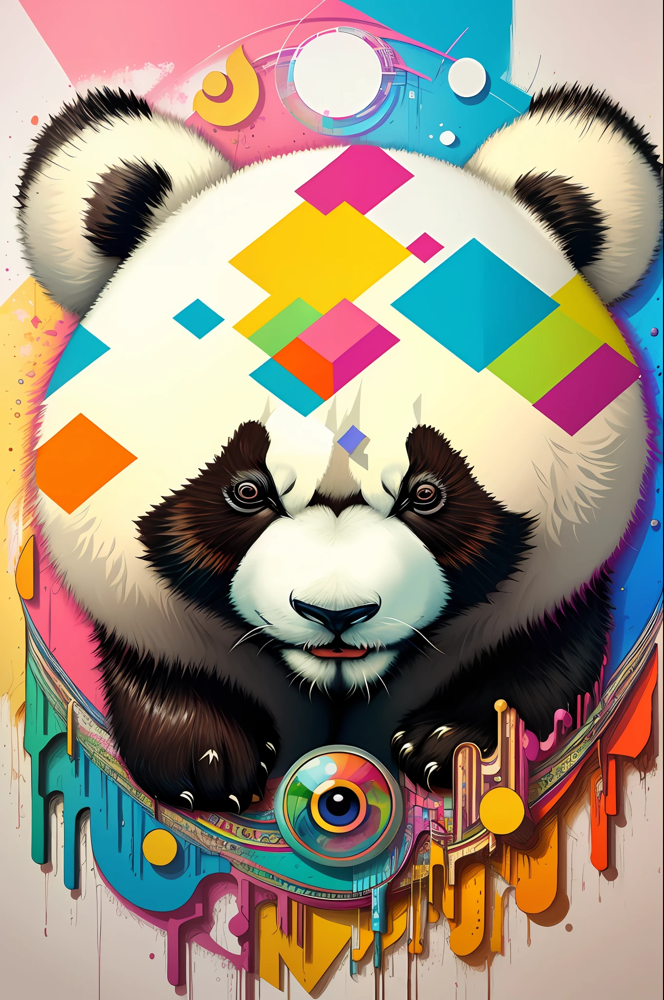 (Panda), Eduardo Kobra padding ,wall PORTRAIT geometric multidimensional, art, chibi,
yang08k, beautiful, colorful,
Masterpieces, top quality, best quality, official art, beautiful and aesthetics,eye