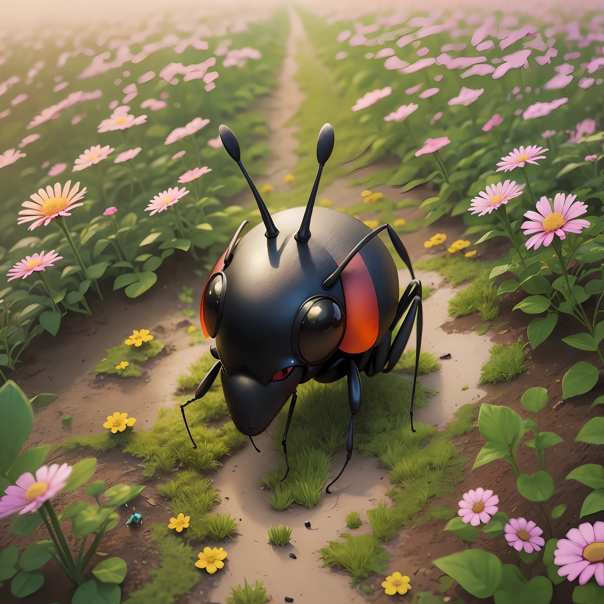 Ant in a flower garden --auto --s2