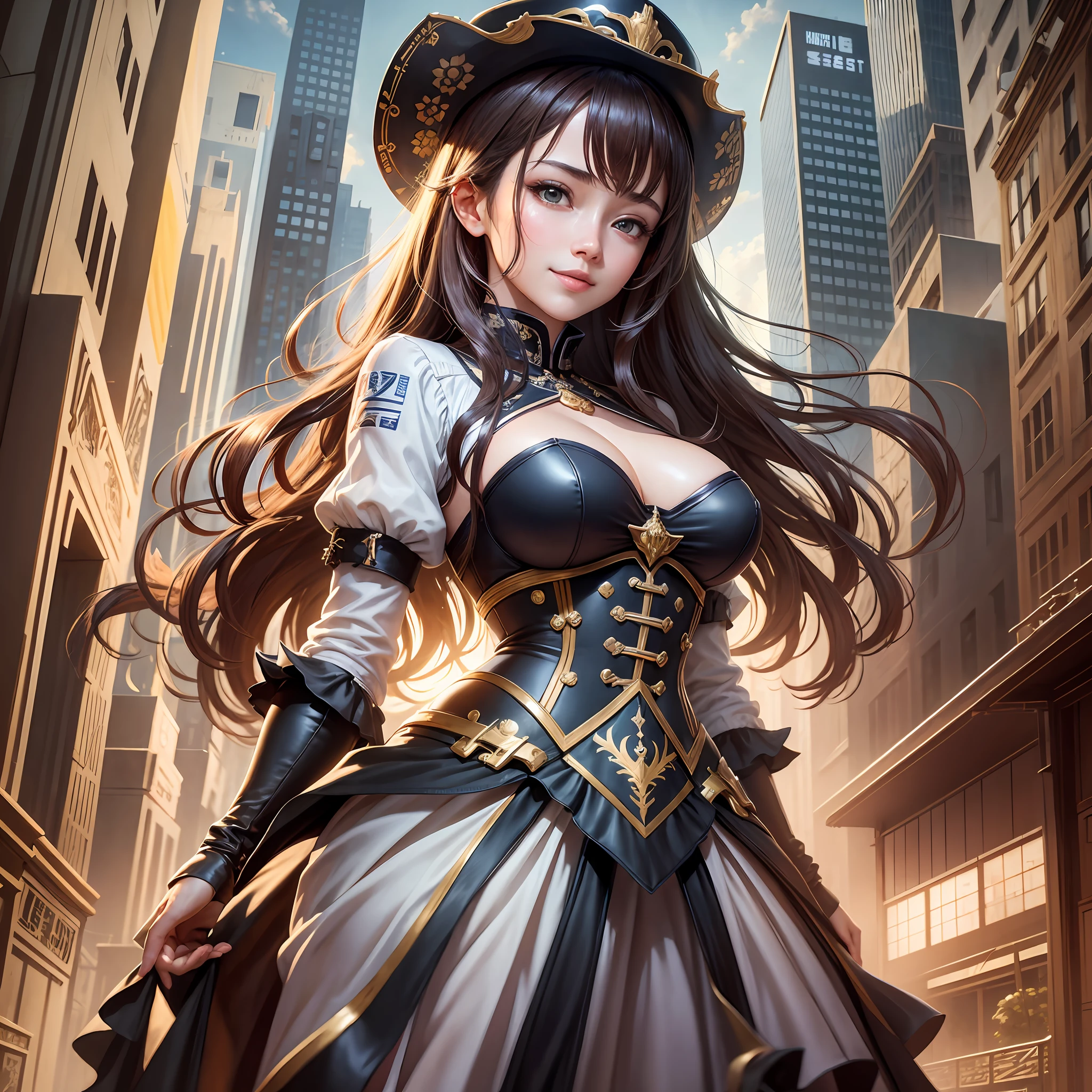 Best Quality, Masterpiece:1.4), (Realism:1.2), (Realisitc:1.2), (Absurdres:1.2), 4K,(photorealistic:1.3), Detailed, Ultra-Detailed, Digital Art,1 girl,Realistic Skin,Solo,beautiful face,Large Breasts,Sheer Dress,Long Wavy Hair, Cowboy Shot,Slim Waist,smile,Close up,Street,Night,((many dress)),machinery,Heel lift,Mecha,yuzu,high heel,donghuang clothes,MIX4 --auto --s2