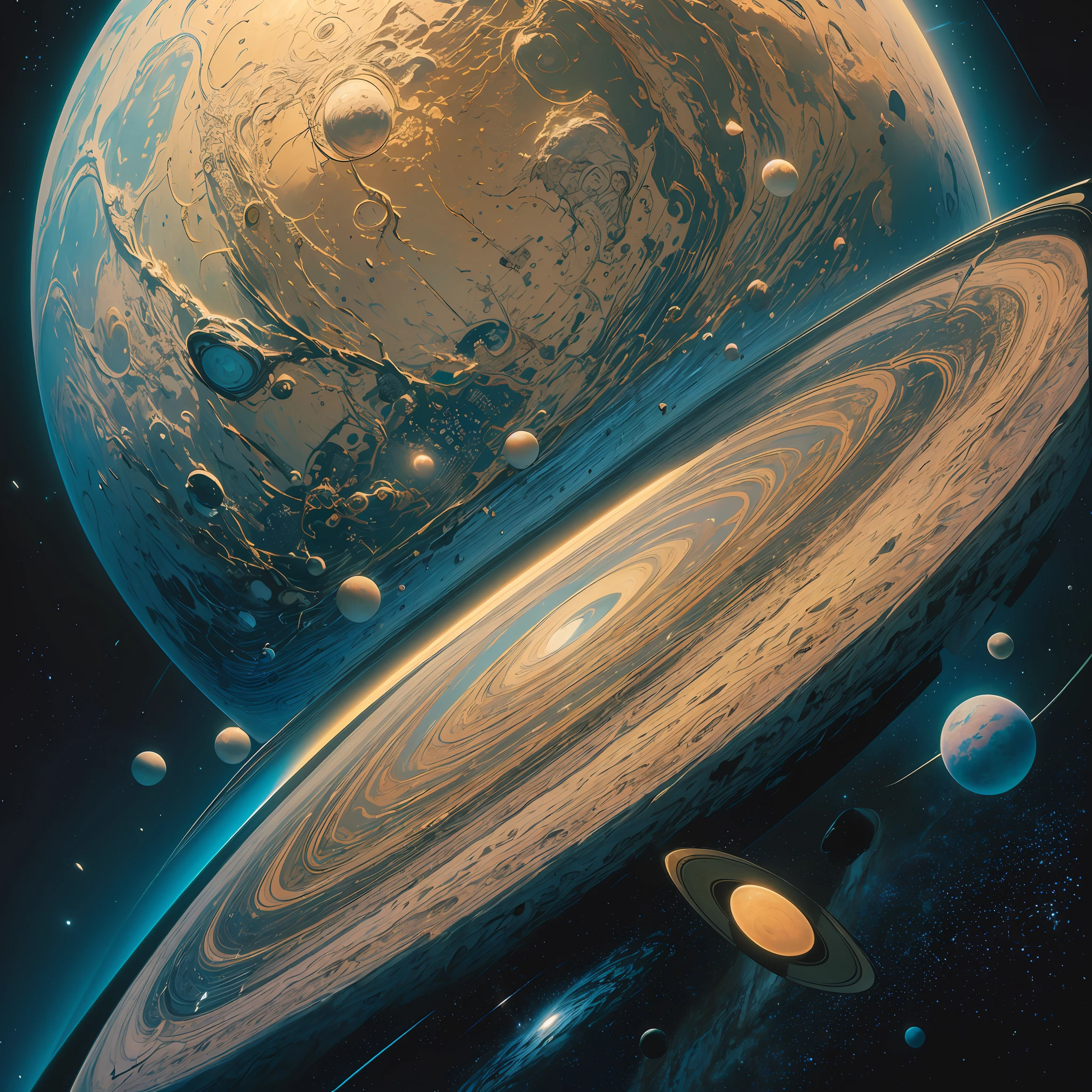 ((masterpiece, top quality, super definition, high definition)), planet saturn, costelation --auto --s2