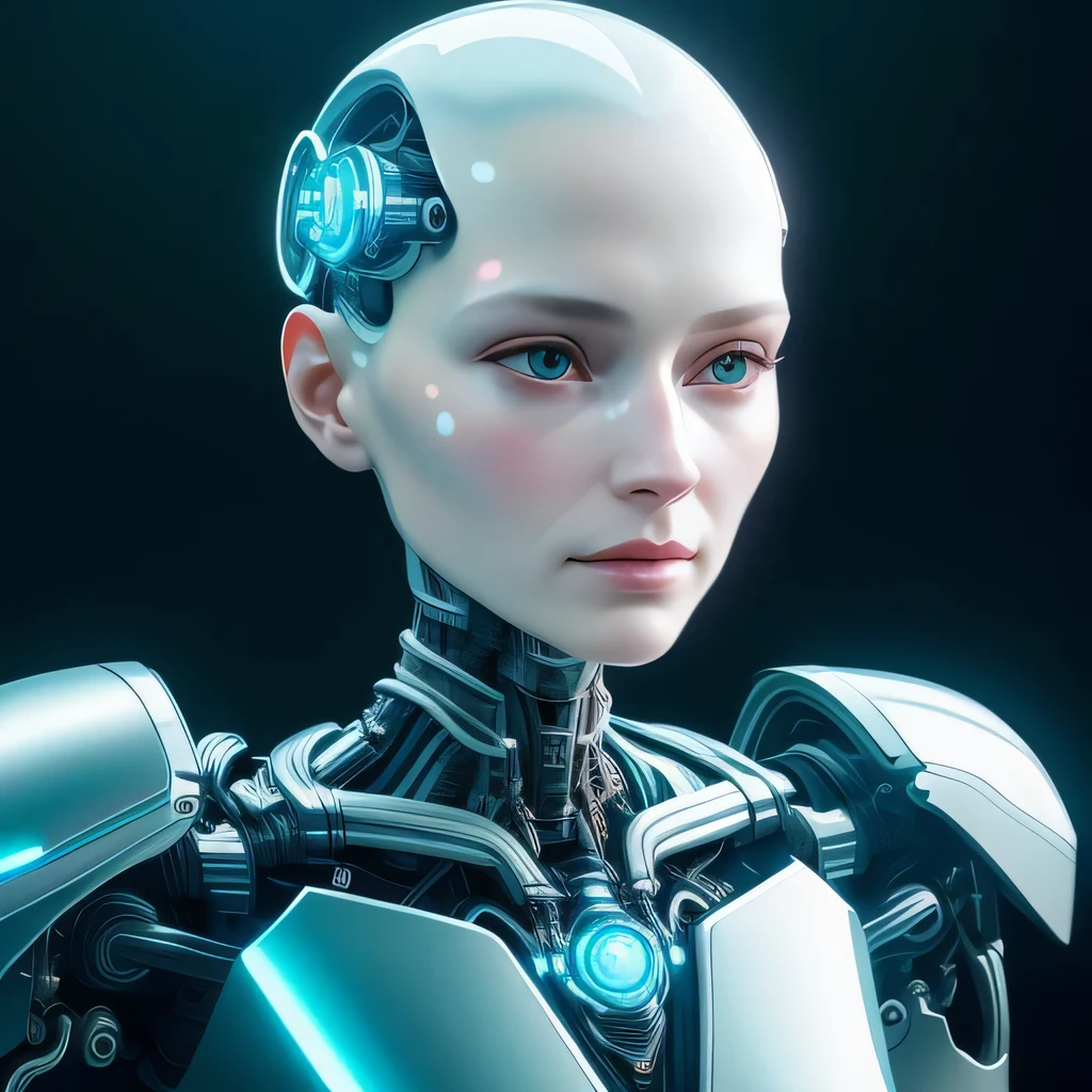 complex 3d render ultra detailed of a beautiful porcelain profile woman android face, cyborg, robotic parts, 150 mm, beautiful studio soft light, rim light, vibrant details, luxurious cyberpunk, lace, hyperrealistic, anatomical, facial muscles, cable electric wires, microchip, elegant, beautiful background, octane render, H. R. Giger style, 8k, best quality, masterpiece, illustration, an extremely delicate and beautiful, extremely detailed ,CG ,unity ,wallpaper, (realistic, photo-realistic:1.37),Amazing, finely detail, masterpiece,best quality,official art, extremely detailed CG unity 8k wallpaper, absurdres, incredibly absurdres, robot, silver halmet, full body, sitting