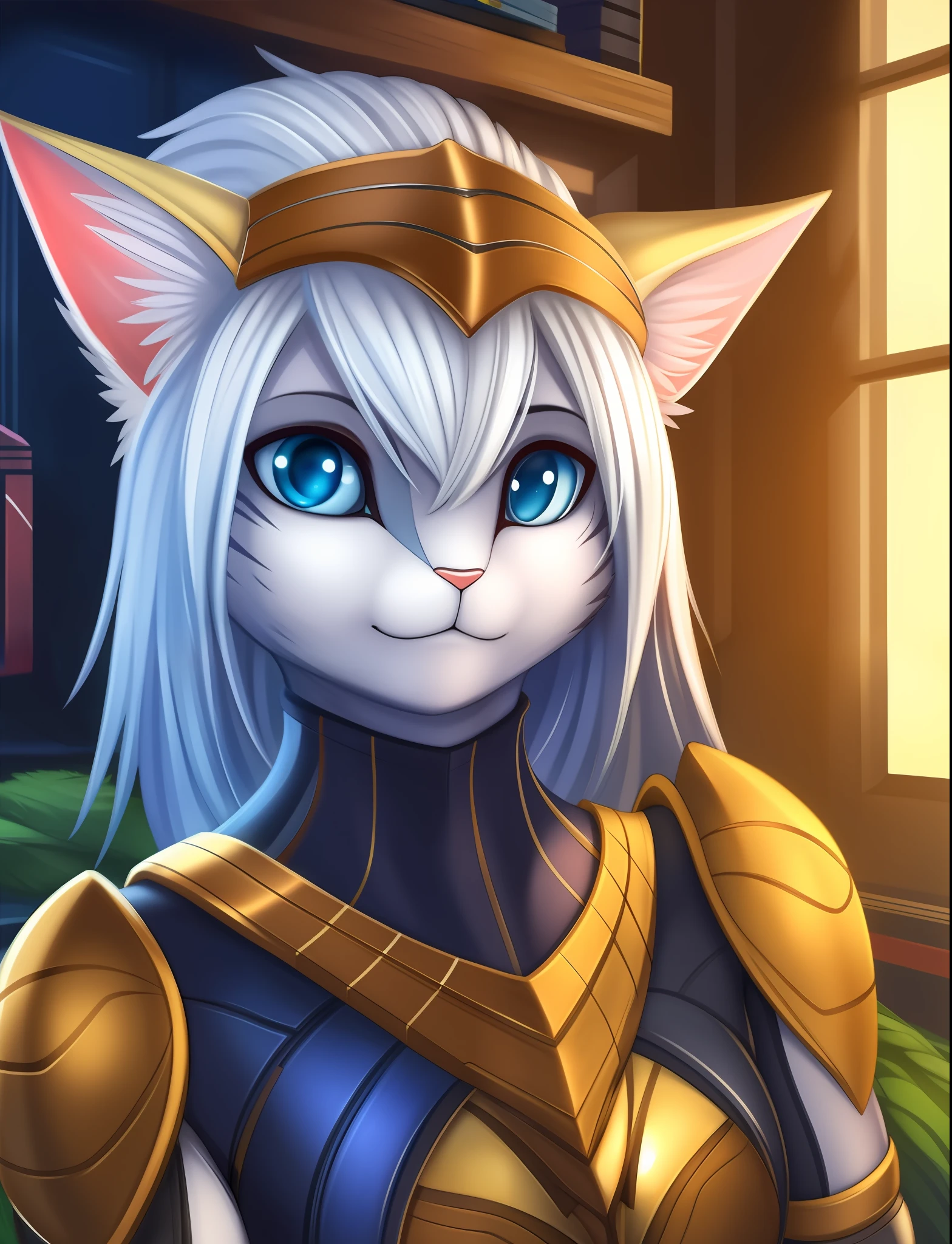 (Art by Xennos), amazing illustration, anime, cartoon, masterpiece, best quality, absurd res, extremely clear, highly detailed, highly detailed facial features, perfect face, perfect eyes, both eyes the same, furry, anthro, female cat, highly detailed background,