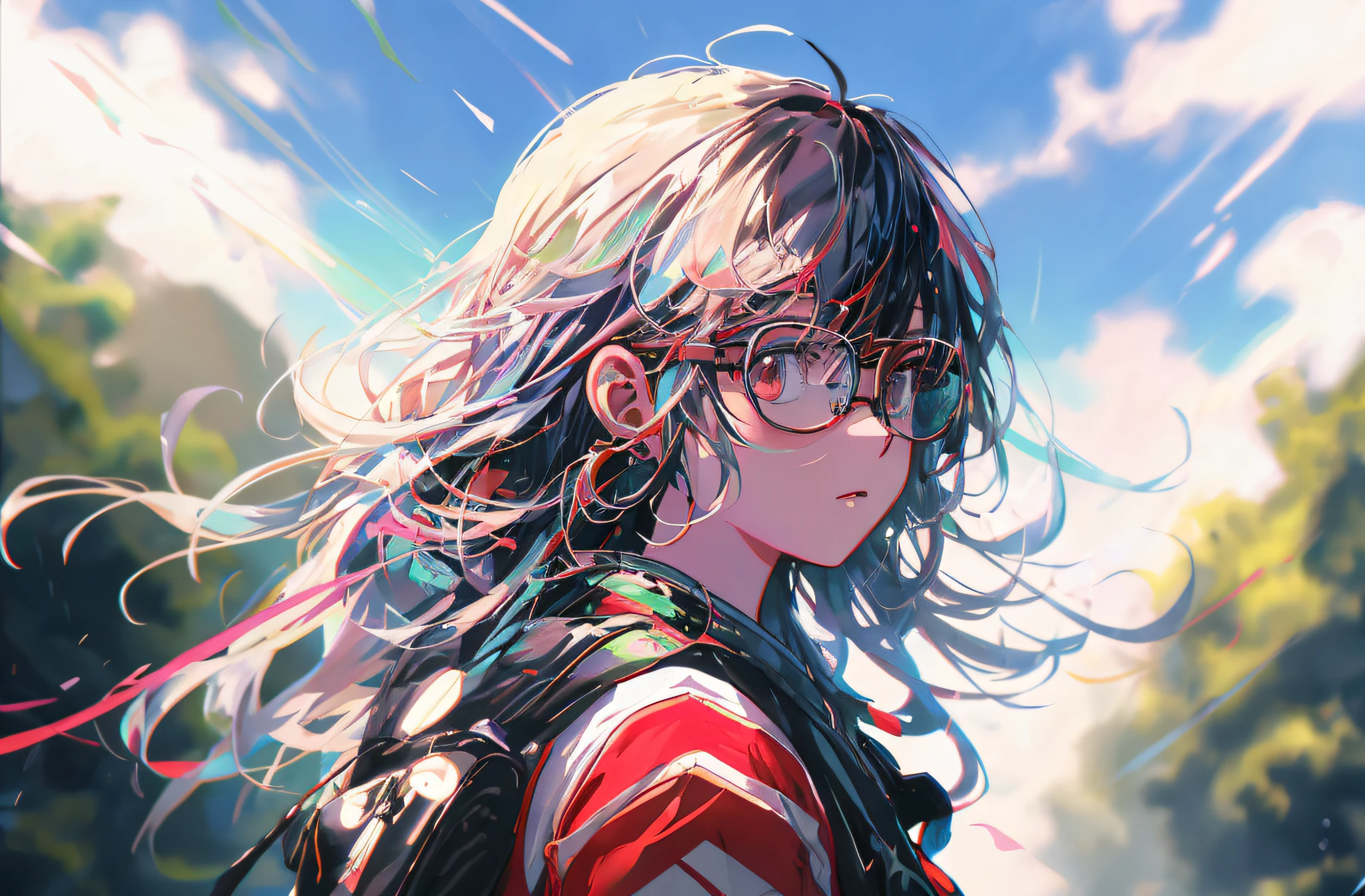 anime girl with glasses and a backpack in the rain, anime style 4 k, anime art wallpaper 4k, anime art wallpaper 4 k, anime art wallpaper 8 k, detailed digital anime art, anime wallpaper 4k, anime wallpaper 4 k, best anime 4k konachan wallpaper, 4k anime wallpaper, anime moe artstyle, beautiful anime portrait, digital anime art