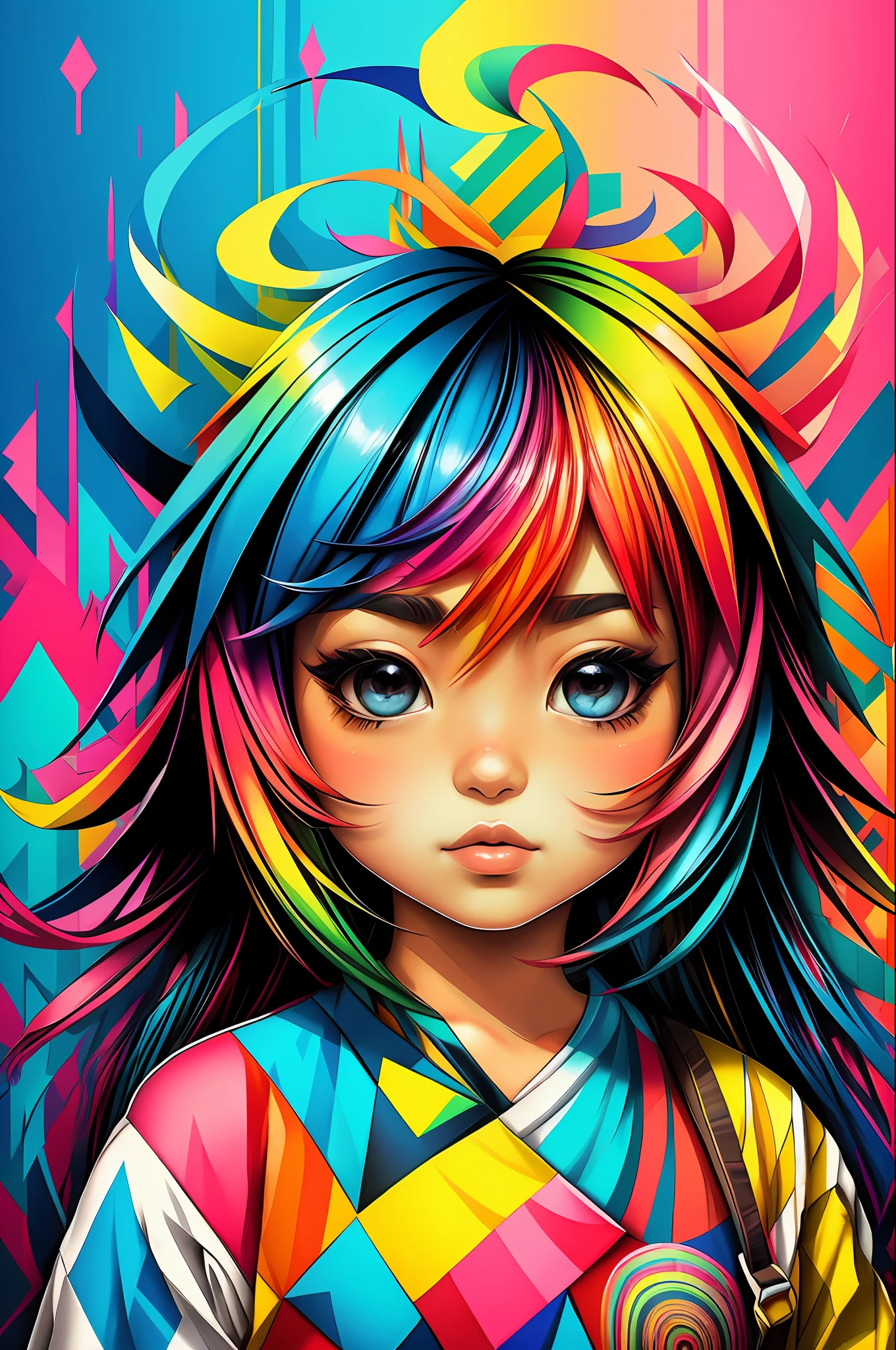 (Arara), Eduardo Kobra padding ,wall PORTRAIT geometric multidimensional, art, chibi,
yang08k, beautiful, colorful,
masterpieces, top quality, best quality, official art, beautiful and aesthetic,