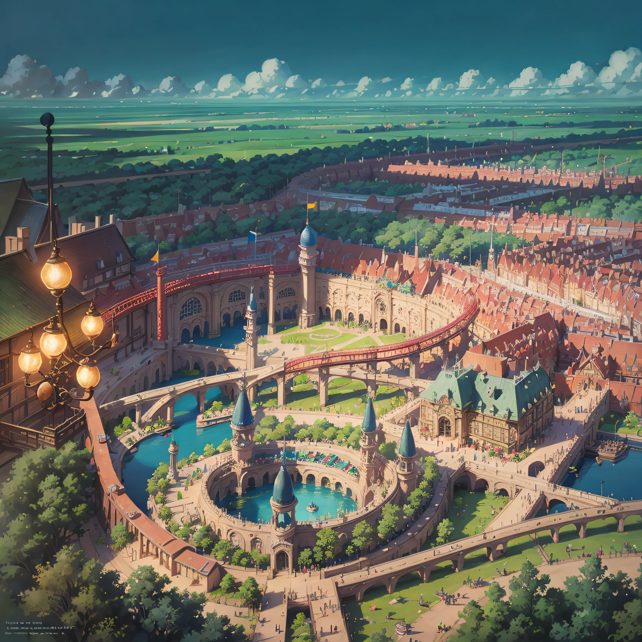 Aerial view of the theme park --auto --s2
