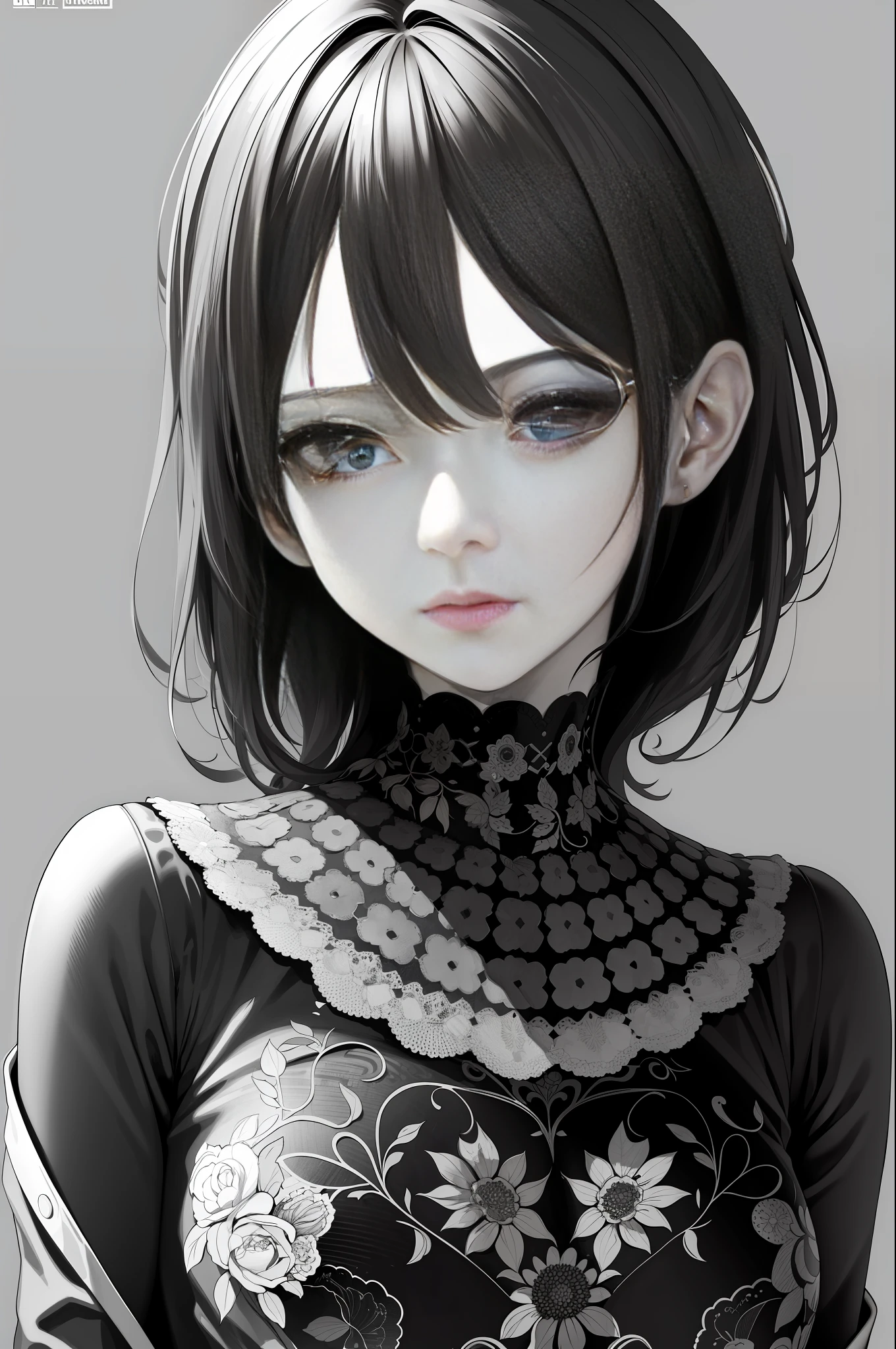 (A Girl), (Masterpiece, Best Quality, High Resolution: 1.4), Detailed, Intricate Details, 4K, Color Splash, Line Art, Art, Fibonacci, Amazing Facial Details