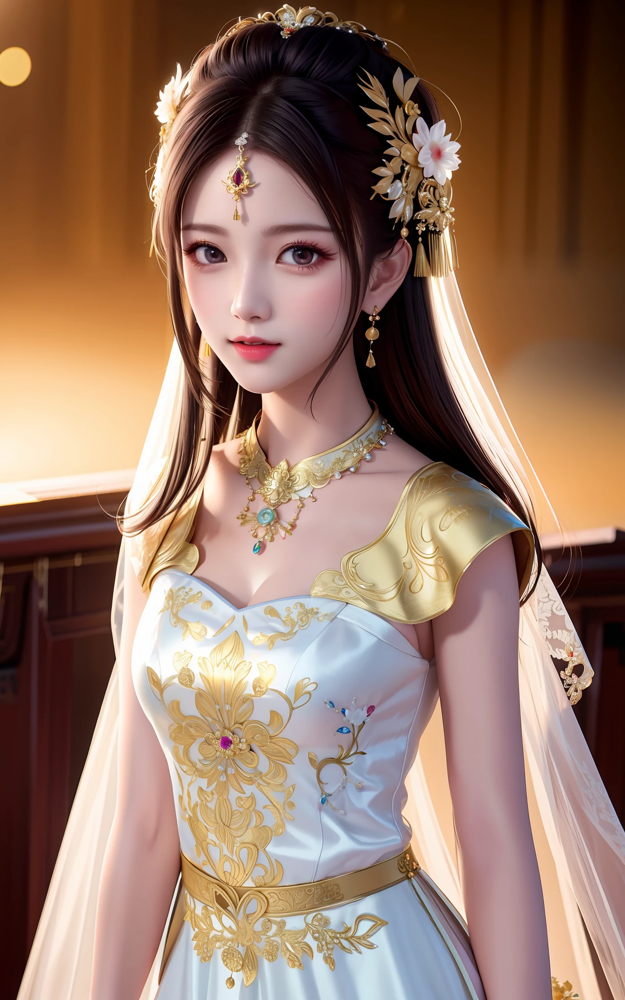 best quality, masterpiece, highres, 1girl,china wedding dress,hair ornament,necklace, jewelry,Beautiful face,upon_body, tyndall effect,photorealistic, dark studio, rim lighting, two tone lighting,(high detailed skin:1.2), 8k uhd, dslr, soft lighting, high quality, volumetric lighting, candid, Photograph, high resolution, 4k, 8k, Bokeh