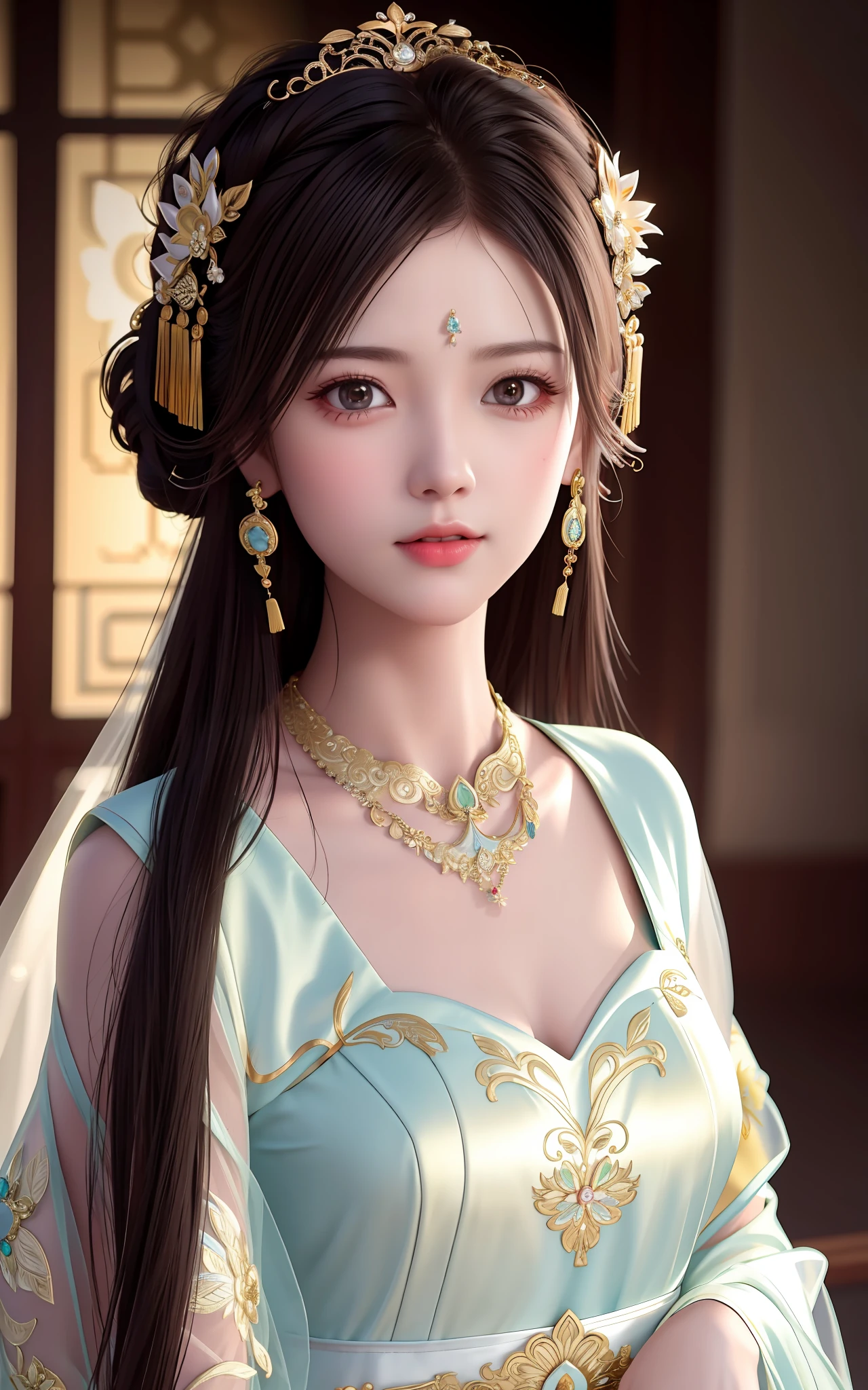 best quality, masterpiece, highres, 1girl,china wedding dress,hair ornament,necklace, jewelry,Beautiful face,upon_body, tyndall effect,photorealistic, dark studio, rim lighting, two tone lighting,(high detailed skin:1.2), 8k uhd, dslr, soft lighting, high quality, volumetric lighting, candid, Photograph, high resolution, 4k, 8k, Bokeh