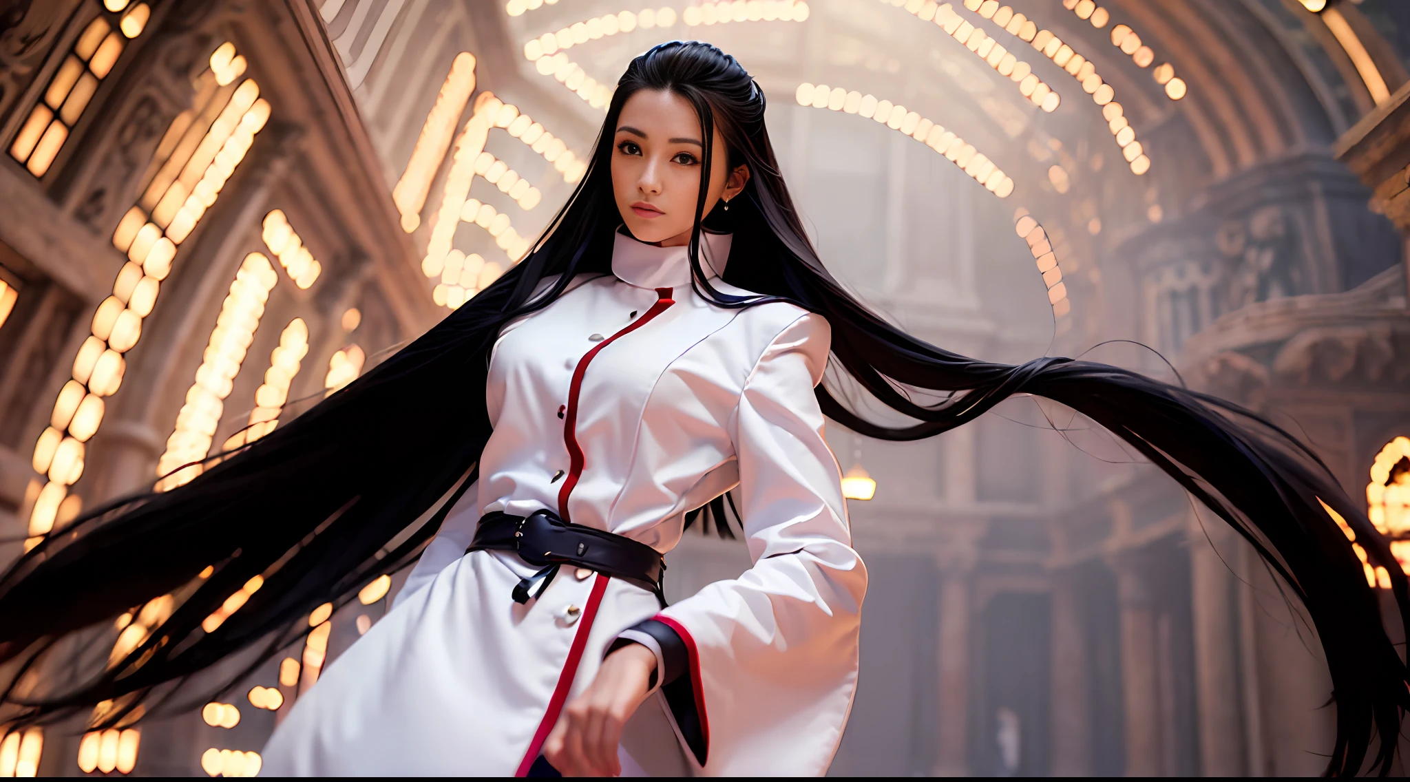 ((character design sheet, same character, front, side, back)), (masterpiece, best quality: 1.2), ((full body shot)), solo, 1 woman, [Di Li Gerba: Zhao Liying: 0.6], toned body, long legs, robe, black shorts, dynamic posture, dynamic line, symmetrical eyes, perfect detailed face, environment Scene change, pose too, (skindentation:1.5), realistic, realistic, (masterpiece:1.5), highly detailed, realistic, octane rendering, 8k, unreal engine, dynamic pose, best quality, high resolution, (realistic face:1.1), (hyperrealism:1.1), (cowboy shot)), perfect eyes, (shiny skin: 1.2), ((hairstyle)), ( ((Perfect Hand))), (Very Detailed Background), ((Dynamic Background) ), ((1girl)), ((Detailed Eyes, High Quality Eyes, High Quality Face)), ((dramatic)), Epic, Depth of Field, Background Blur,