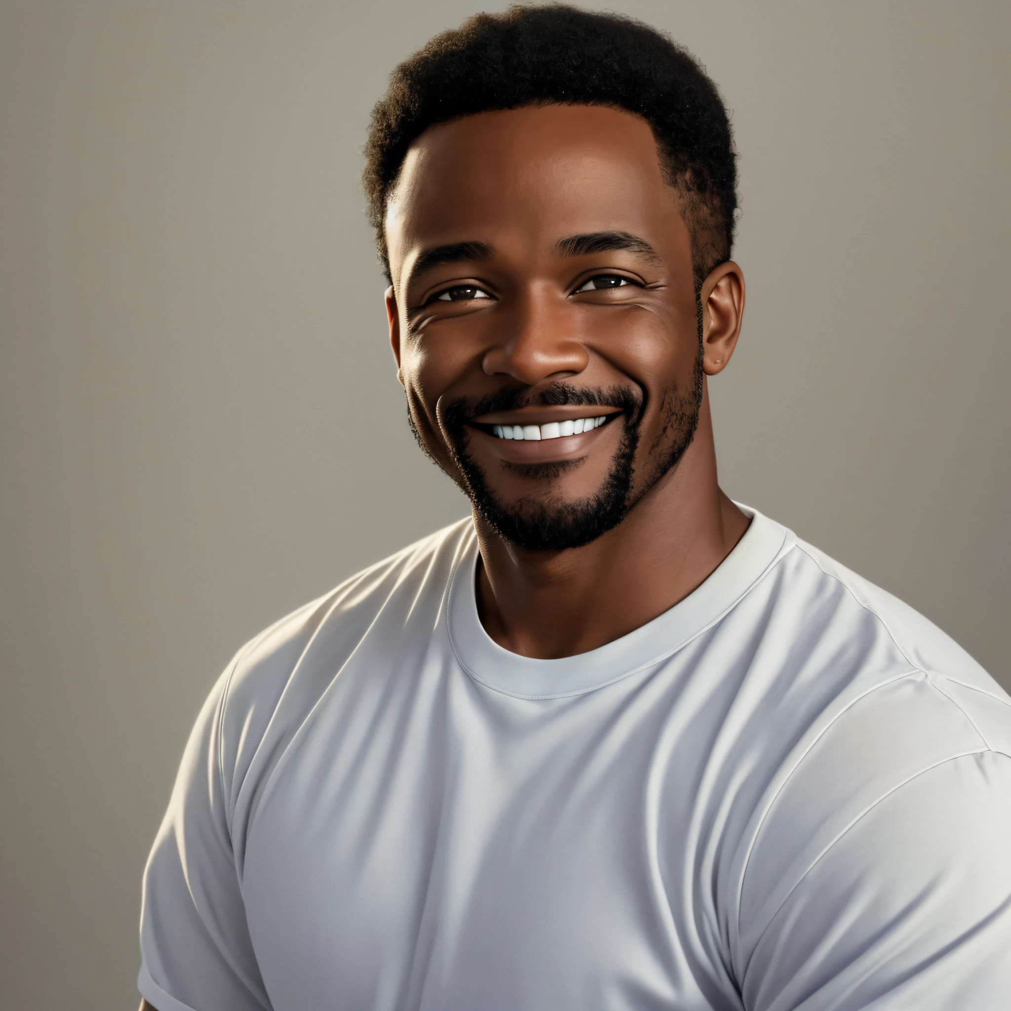 Smiling black man in white shirt, taken in early 2020, s, headshot profile picture, jeffery smith, he's about 5 0 years old --auto --s2