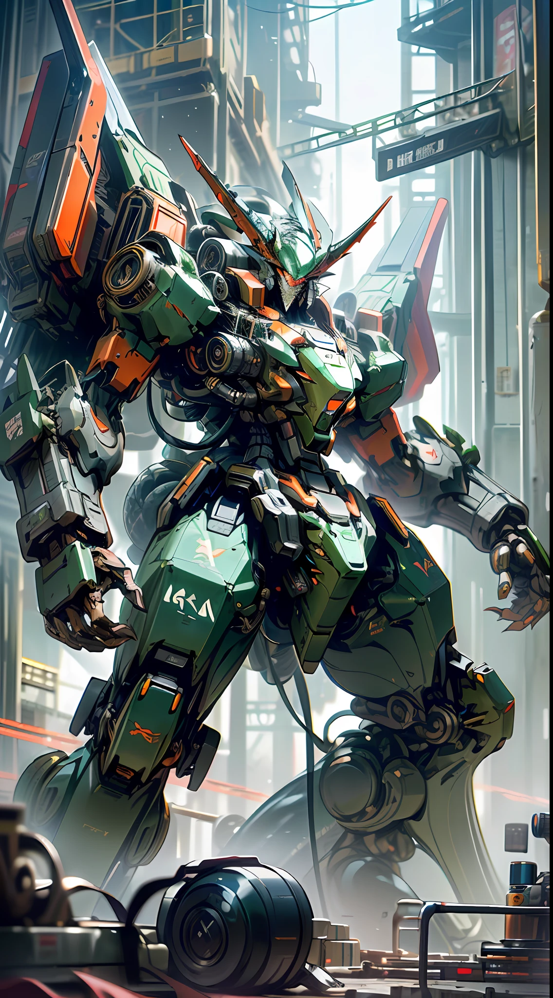 ((Mecha Dragon + Sci-Fi Dragon + Cyberpunk)), (Perfect Details + Ultimate Art), (Complex Mechanical Design + Film and Television + 8K)