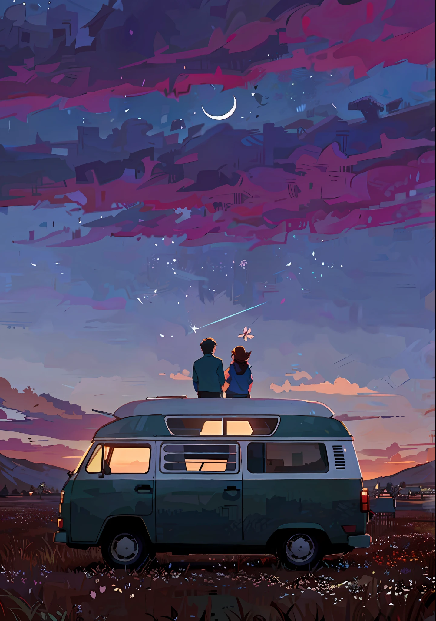 There are two pictures of a man and a woman in a flower field, official fanart, high-quality fanart, cute, satoshi kon artstyle, official fan art, detailed fanart, highly detailed exquisite fanart, official art, inspired by Satoshi Kon, Monet and da Vinchi art style, critical role L, the prince of flowers, Caleb of critical paper, 🍁 (best quality: 0.8), (best quality: 0.8), perfect anime illustration, close-up portrait