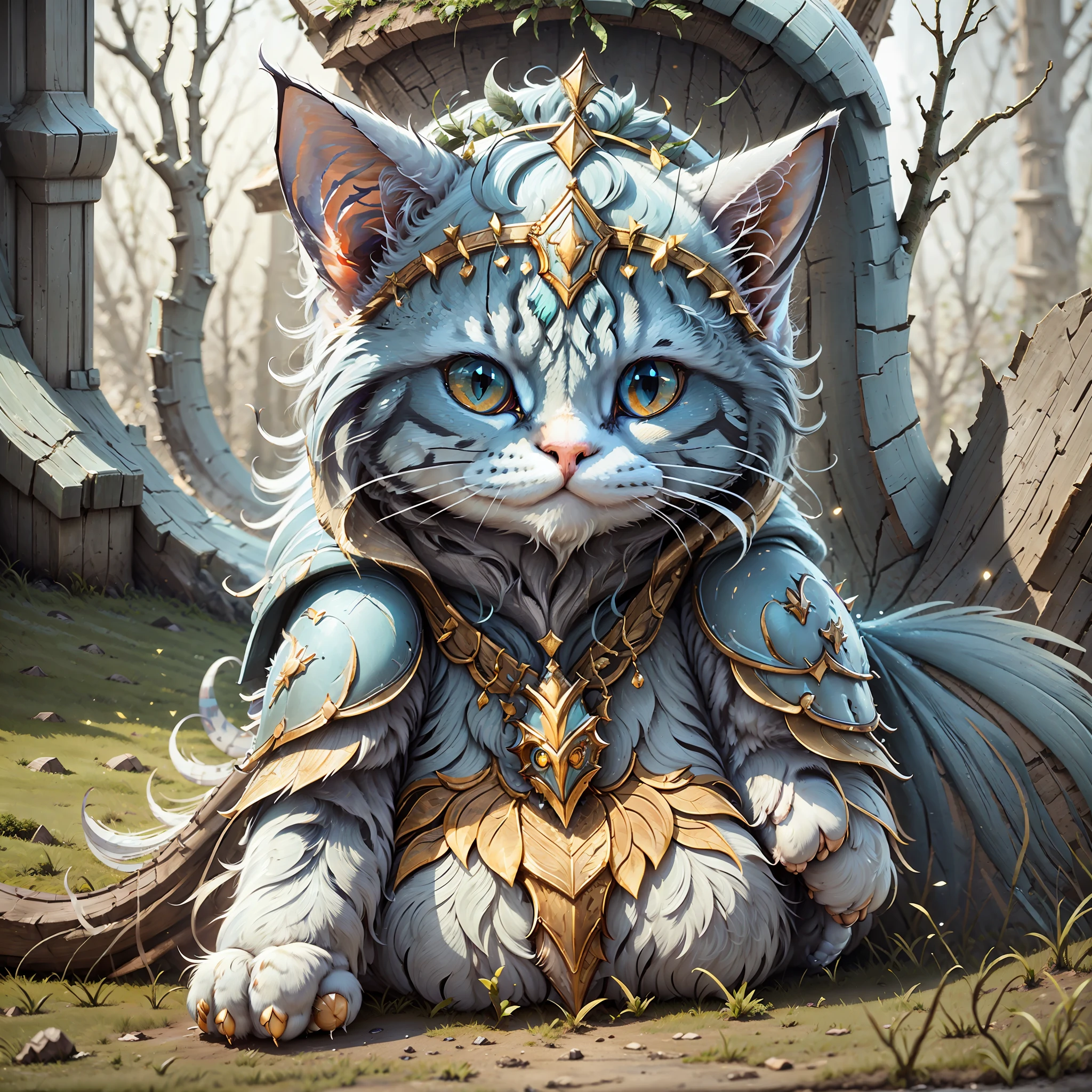 paladin cat, cute detailed digital art, adorable digital painting, matte fantasy painting, cute, realistic fantasy illustration, hyperrealistic fantasy art, beautiful digital art, beautiful detailed art, graphic artist Magali Villeneuve, realistic fantasy art, highly detailed digital art 4k, detailed digital fantasy art 2D, Behance fantasy art