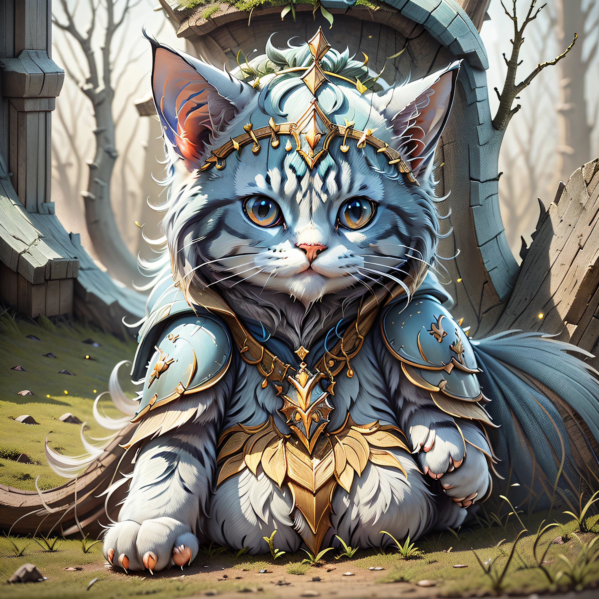 paladin cat, cute detailed digital art, adorable digital painting, matte fantasy painting, cute, realistic fantasy illustration, hyperrealistic fantasy art, beautiful digital art, beautiful detailed art, graphic artist Magali Villeneuve, realistic fantasy art, highly detailed digital art 4k, detailed digital fantasy art 2D, Behance fantasy art