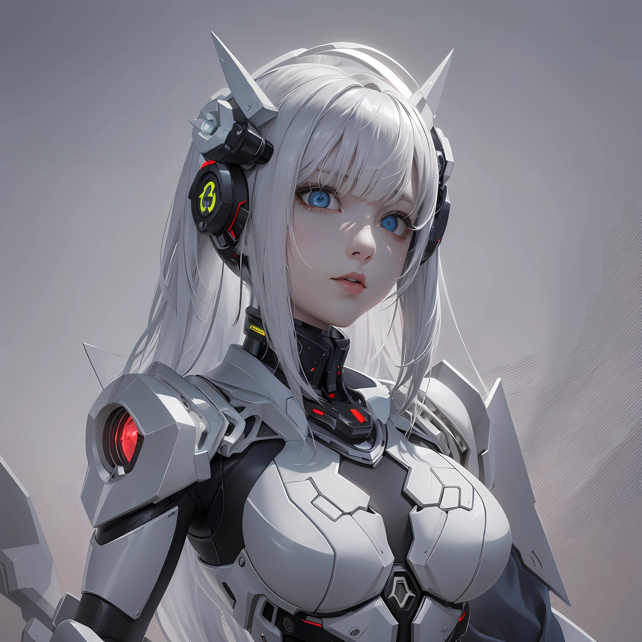 Girl | loli | Red hair | Big eyes | Mecha | Combat | biopunk | cyberpunk | cyberpunk | White marble bust | Canon M50 | 100 mm | Clear focus | Fluency | Surrealism | High detail | Intricate details | Carved by Michelangelo --auto --s2