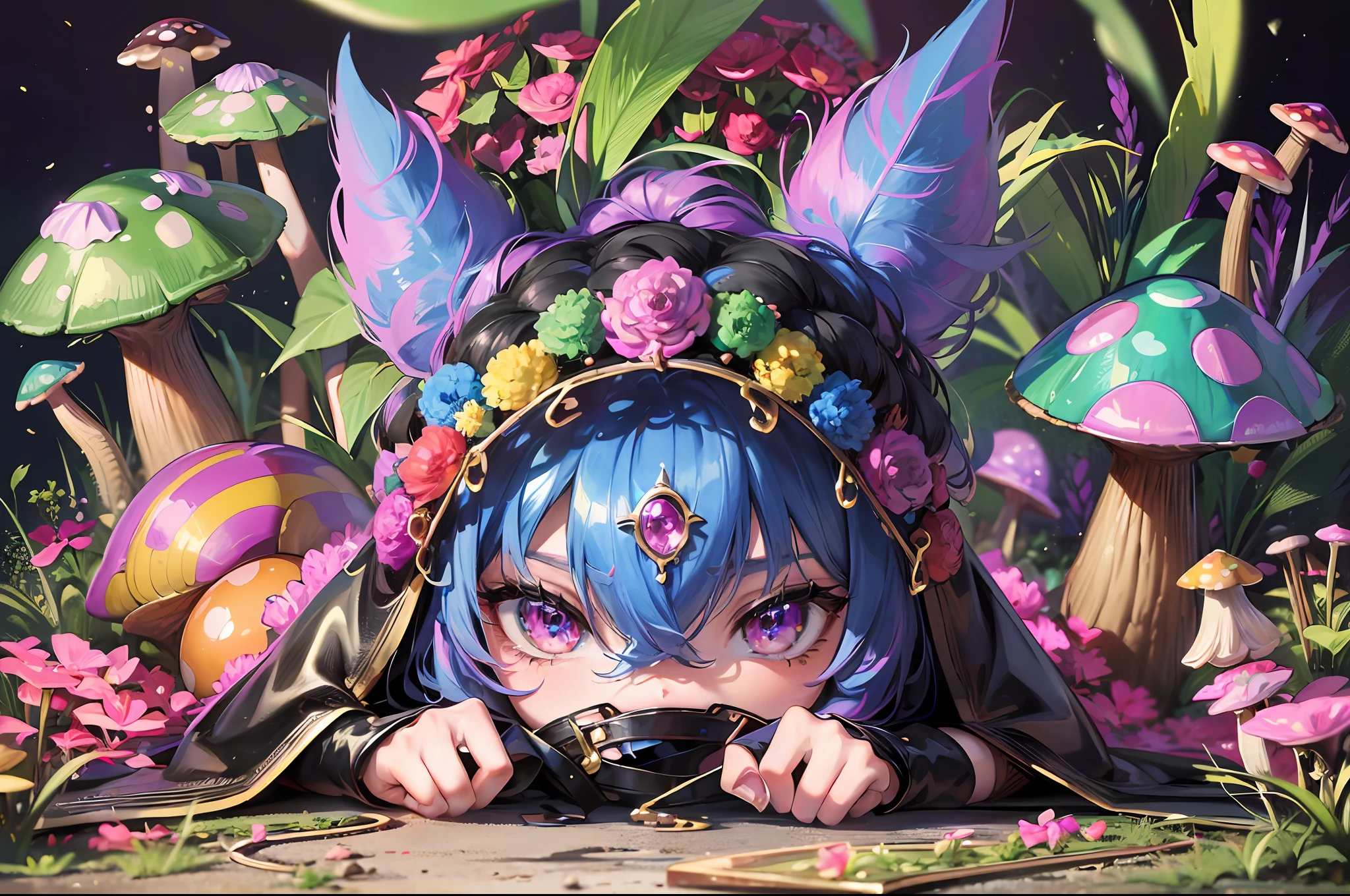 ((4 eyes kokkoni cute (very tiny monster) have rainbow colorful body, claws hands,leather feather skin): add crystal gem,cube,mushrooms,chaos,yin yang, magical ),(super cute effect),(chibi),(3m sticker collection:1.0),lay in the forest, (hip hop freestyle),(random zodiac).(185m.m), high resolution,(3d toy),full hd, uhd, 8k, intricate details ,high images quality, —iw 7 , —ar 1024:2048 --auto --s2