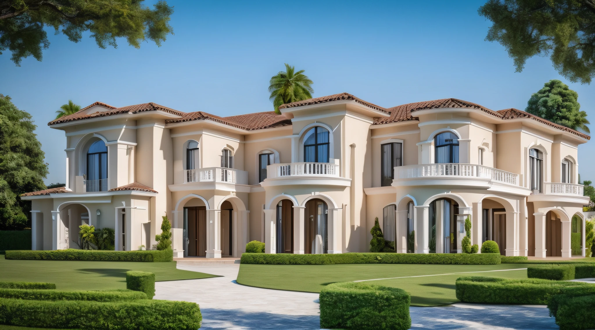 Masterpiece, best quality, official art, a luxury villa